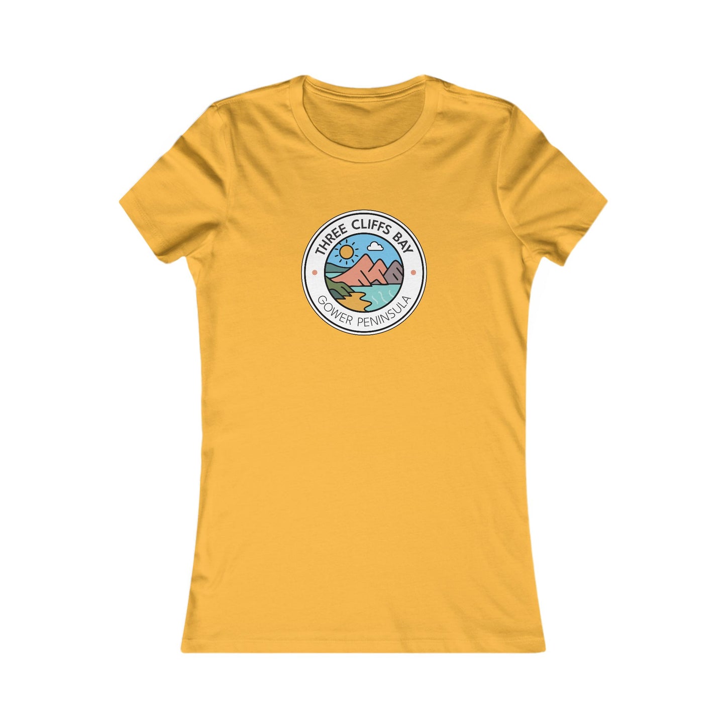 Three Cliffs Bay Women's Graphic Tee - Coastal Sunset Beach Design
