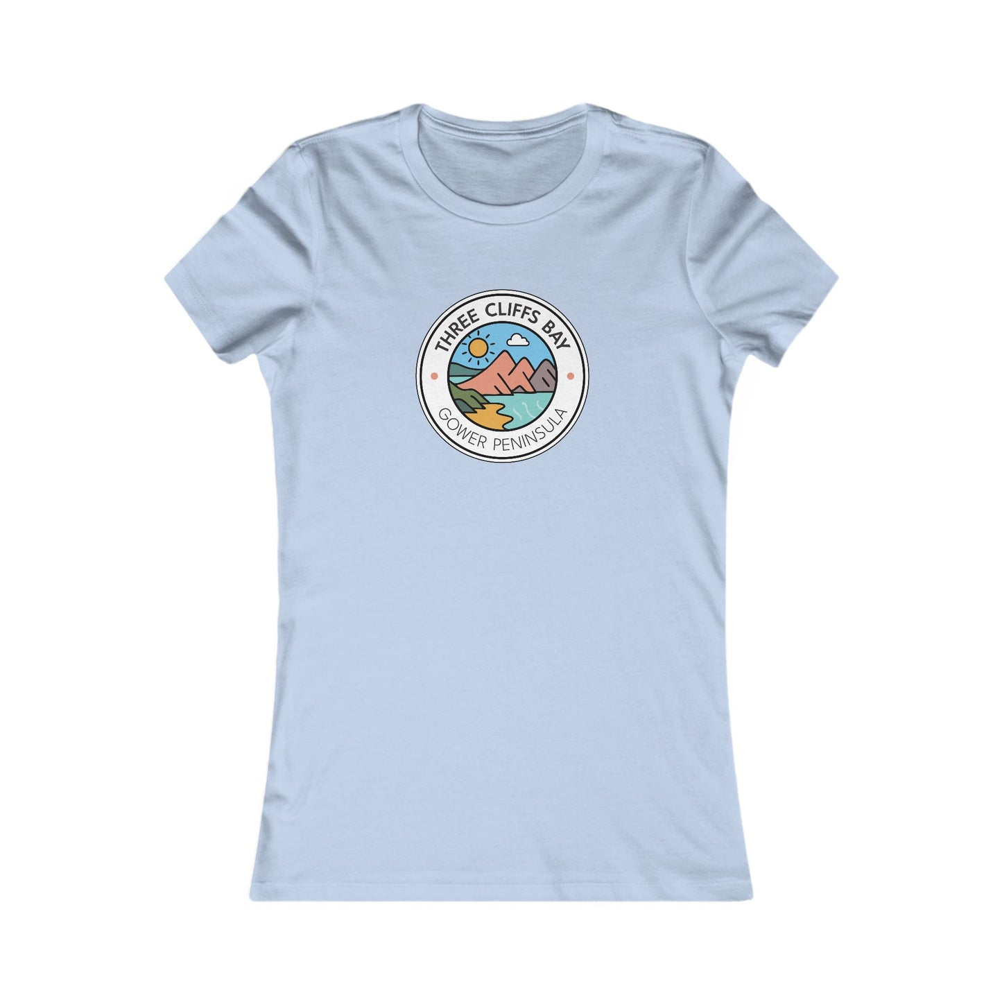Three Cliffs Bay Women's Graphic Tee - Coastal Sunset Beach Design