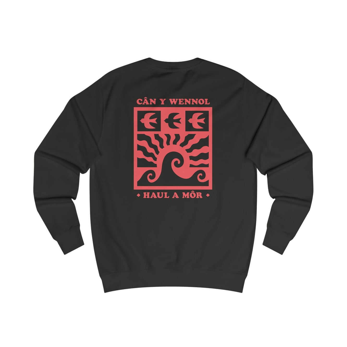 Welsh Surf Unisex Sweatshirt - 'Cân y Wennol / Haul a Môr' (Double Sided)