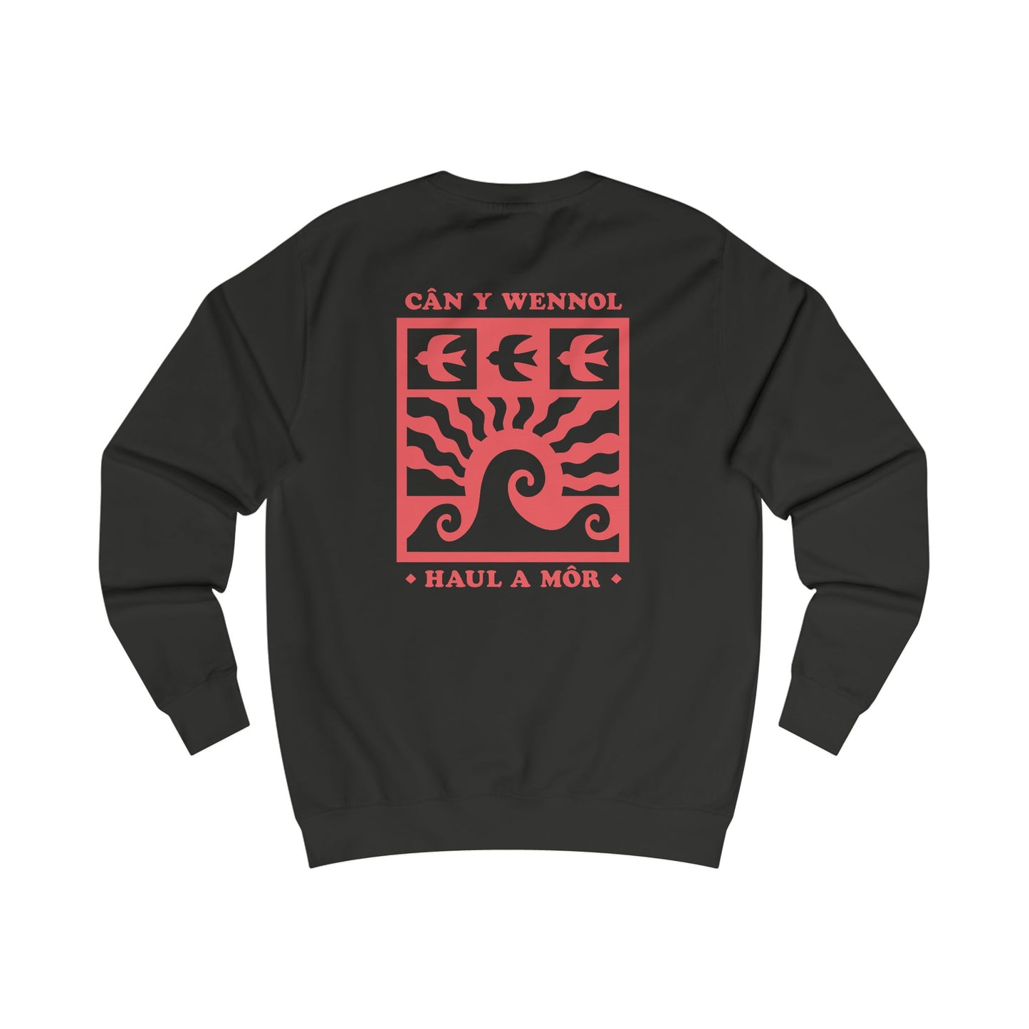 Welsh Surf Unisex Sweatshirt - 'Cân y Wennol / Haul a Môr' (Double Sided)