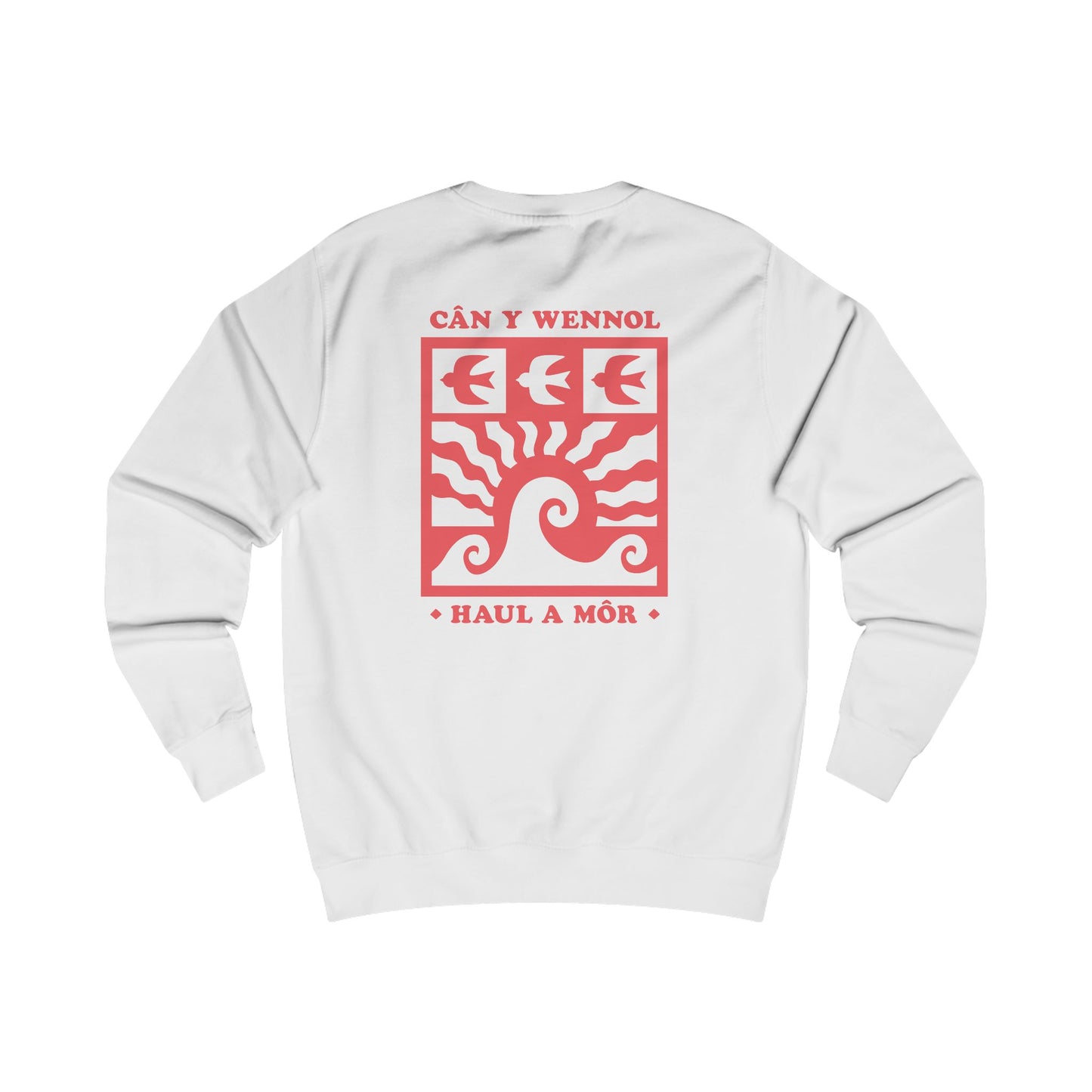 Welsh Surf Unisex Sweatshirt - 'Cân y Wennol / Haul a Môr' (Double Sided)