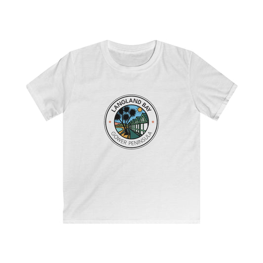 Kids Langland Bay T-Shirt - Gower Peninsula Beach Graphic