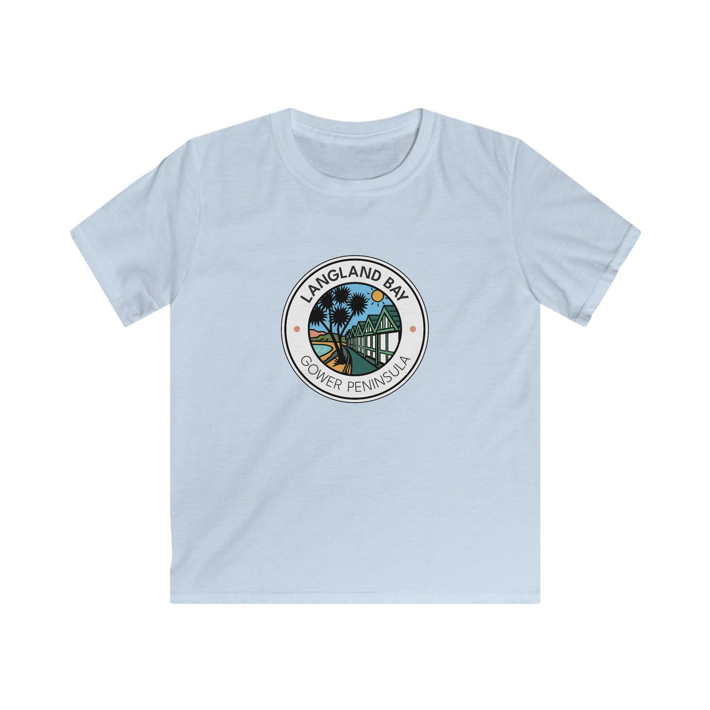 Kids Langland Bay T-Shirt - Gower Peninsula Beach Graphic