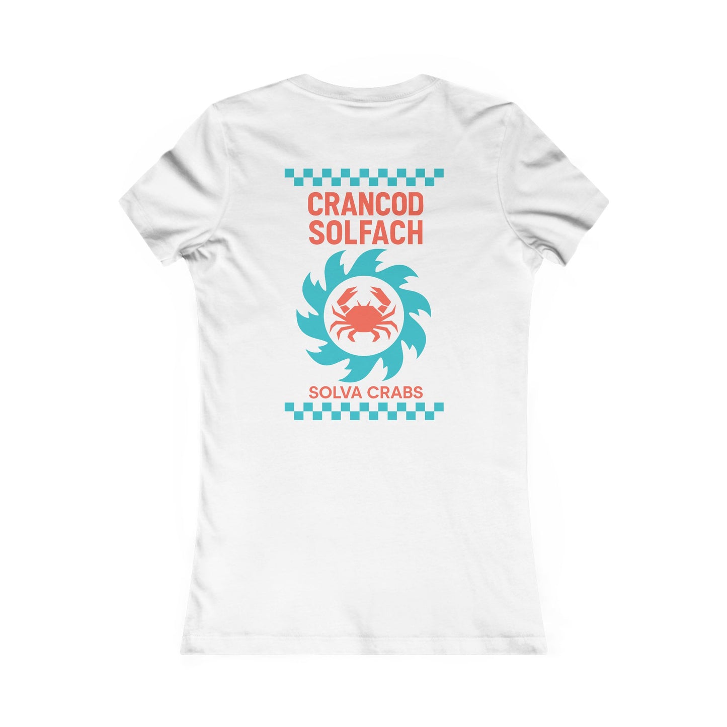 Women's Retro Crab Tee - 'Crancod Solfach' - Solva Crabs (Double Sided)