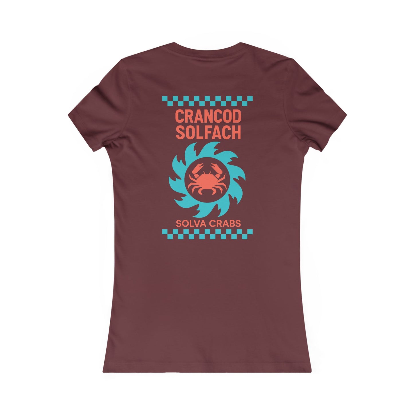Women's Retro Crab Tee - 'Crancod Solfach' - Solva Crabs (Double Sided)