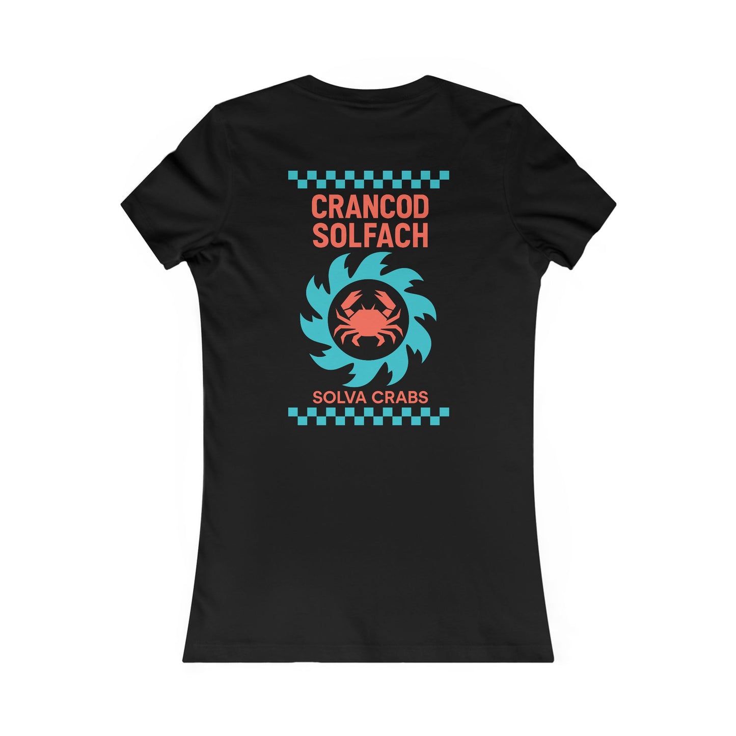 Women's Retro Crab Tee - 'Crancod Solfach' - Solva Crabs (Double Sided)