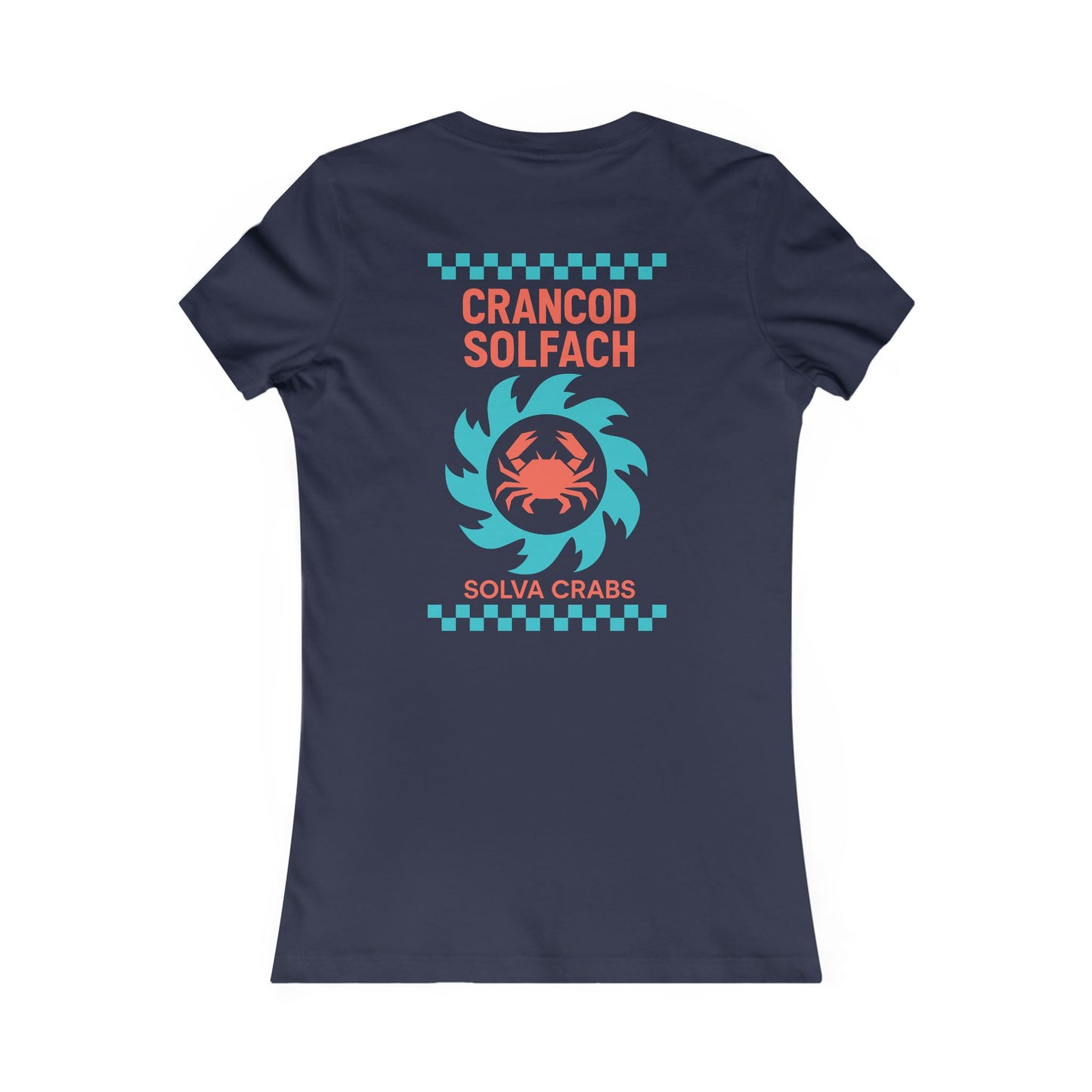 Women's Retro Crab Tee - 'Crancod Solfach' - Solva Crabs (Double Sided)