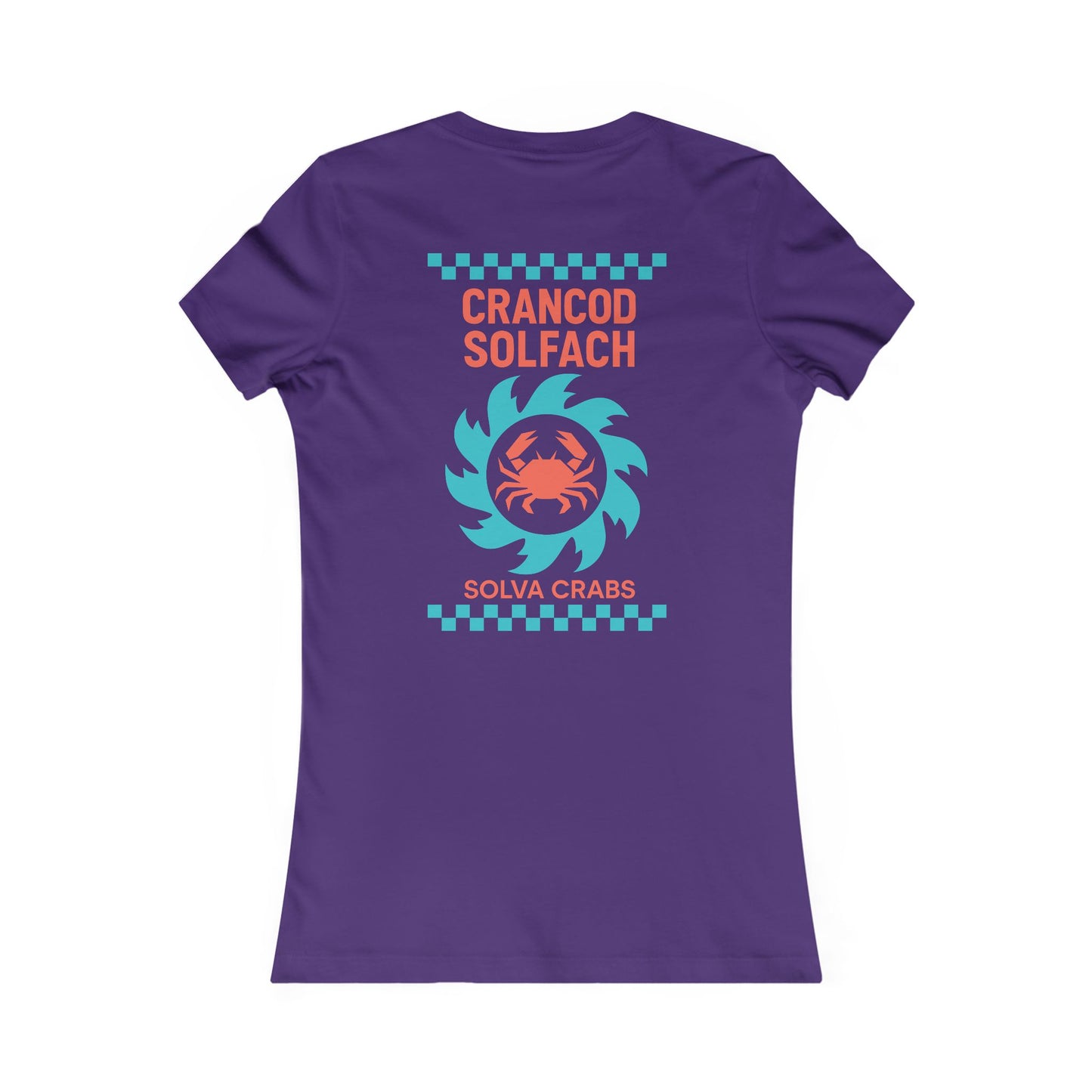 Women's Retro Crab Tee - 'Crancod Solfach' - Solva Crabs (Double Sided)