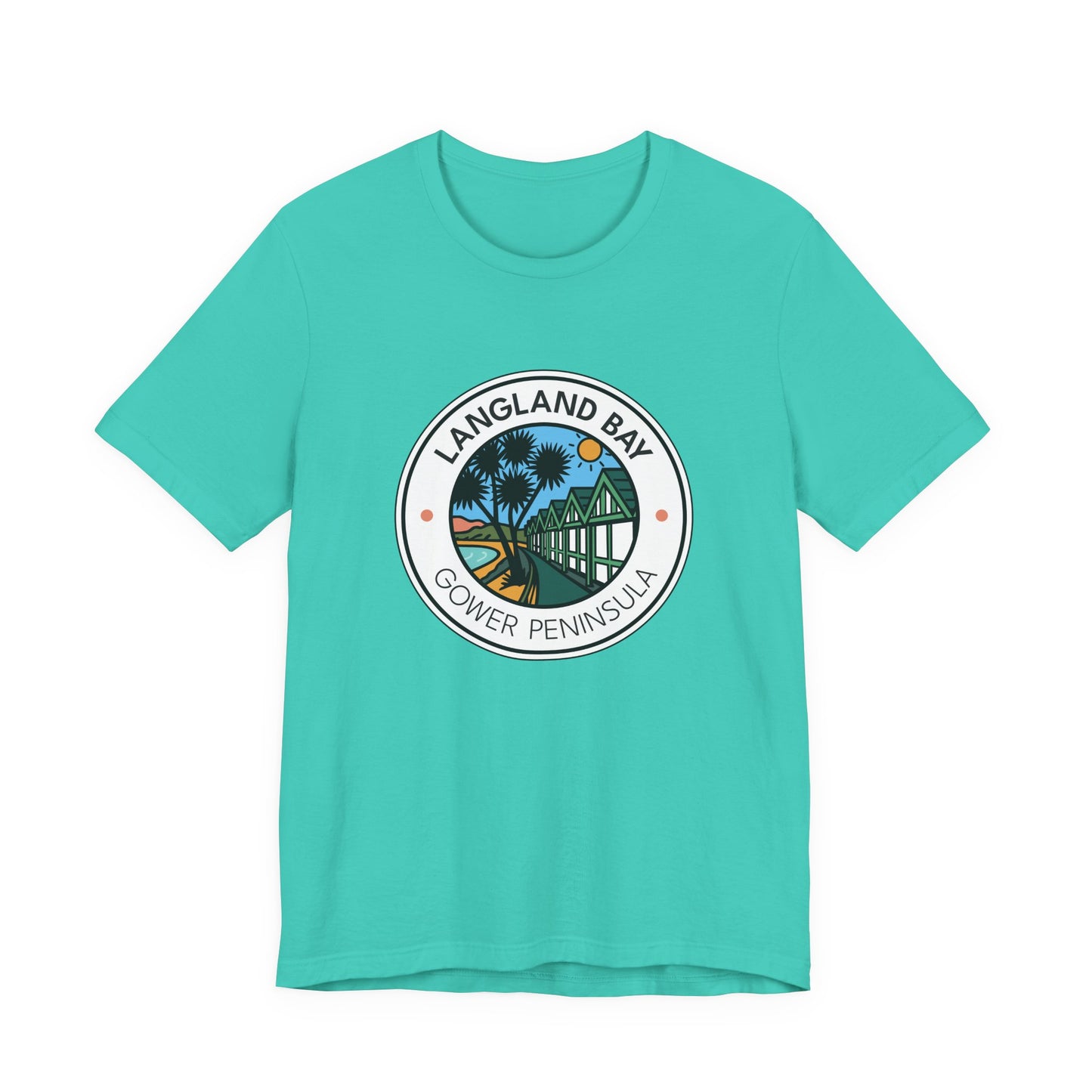 Langland Bay Gower Peninsula Beach T-Shirt (Unisex) - Coastal Surf & Sun Graphic Tee