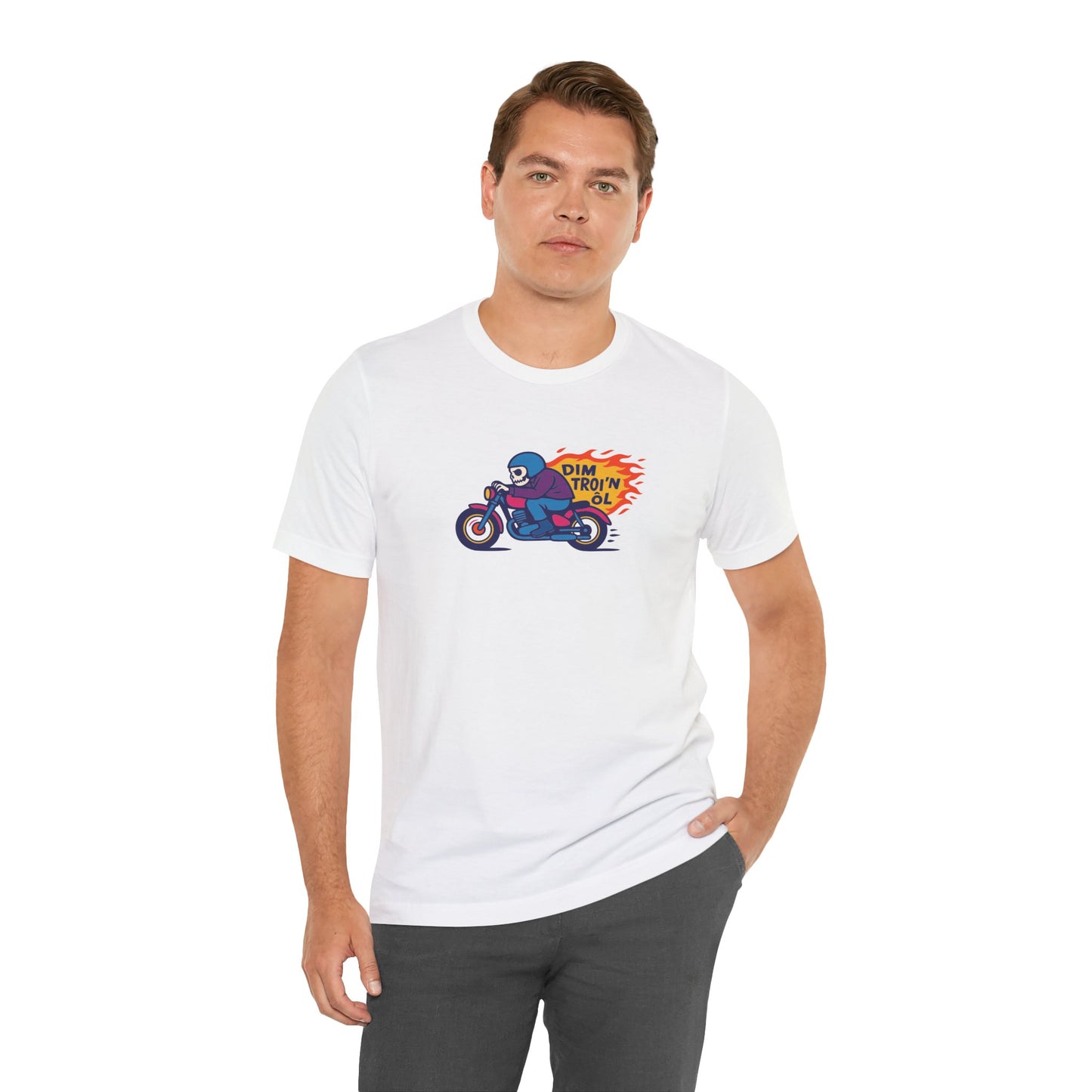 Welsh Motorcycle Unisex T‑Shirt - 'Dim Troi'n Ôl' Retro Bike Tee