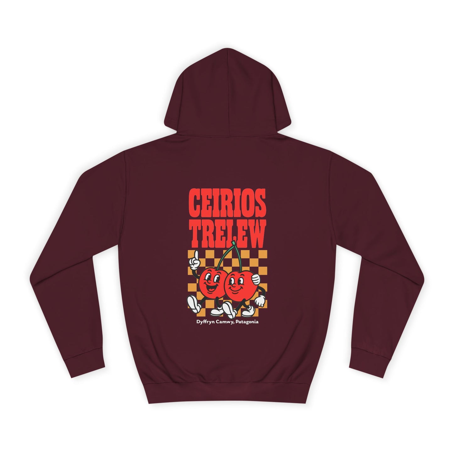 Retro Cherries Patagonia Unisex Hoodie - "Ceirios Trelew" (Double Sided)