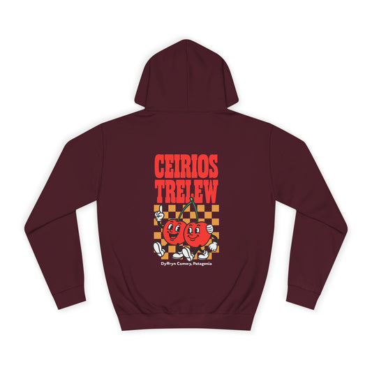 Retro Cherries Patagonia Unisex Hoodie - "Ceirios Trelew" (Double Sided)