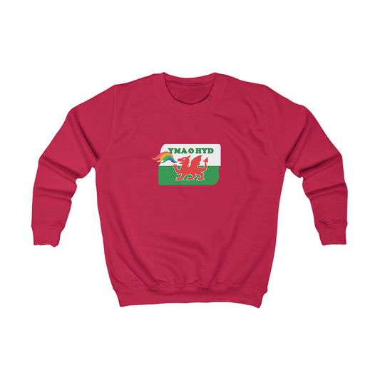 Kids 'Yma O Hyd' Jumper - Welsh Rainbow Dragon Design