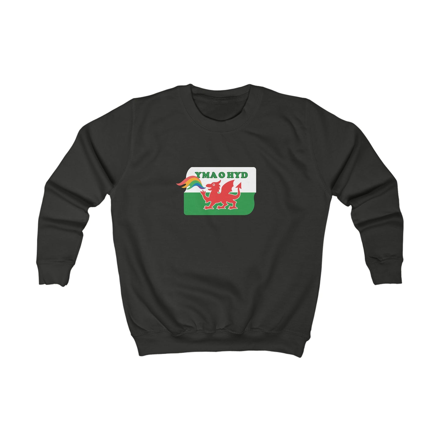 Kids 'Yma O Hyd' Jumper - Welsh Rainbow Dragon Design