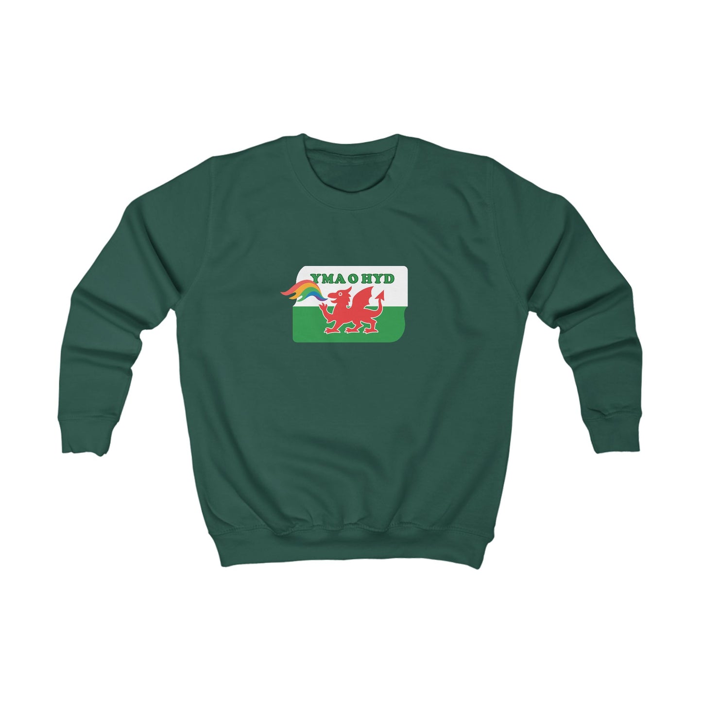 Kids 'Yma O Hyd' Jumper - Welsh Rainbow Dragon Design