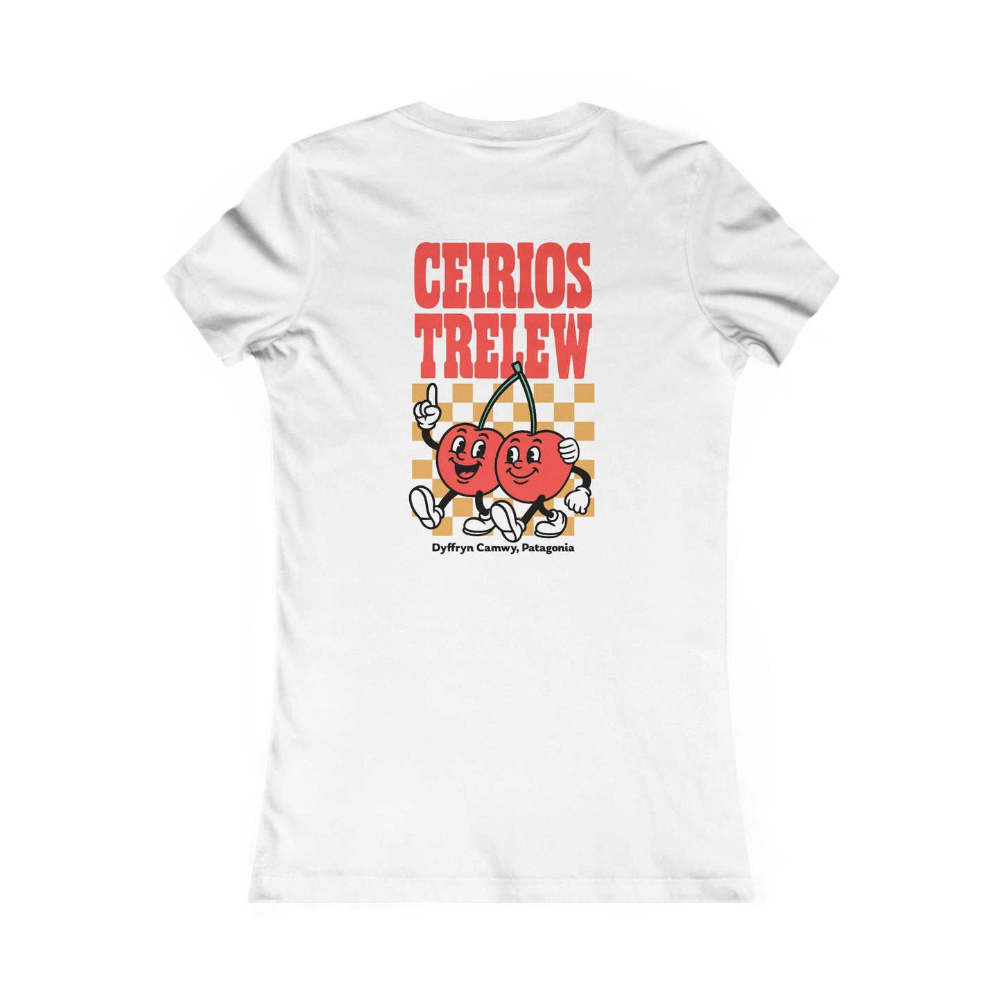 Women's Retro Cherry Tee - 'Ceirios Trelew, Patagonia' (Double Sided)