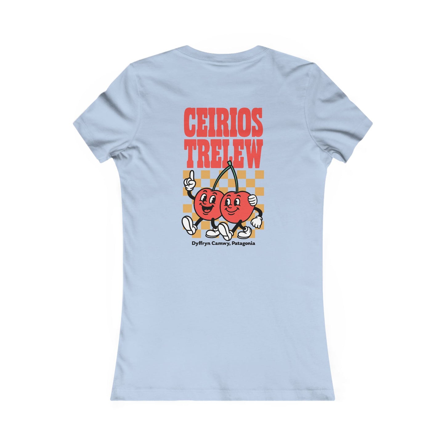 Women's Retro Cherry Tee - 'Ceirios Trelew, Patagonia' (Double Sided)