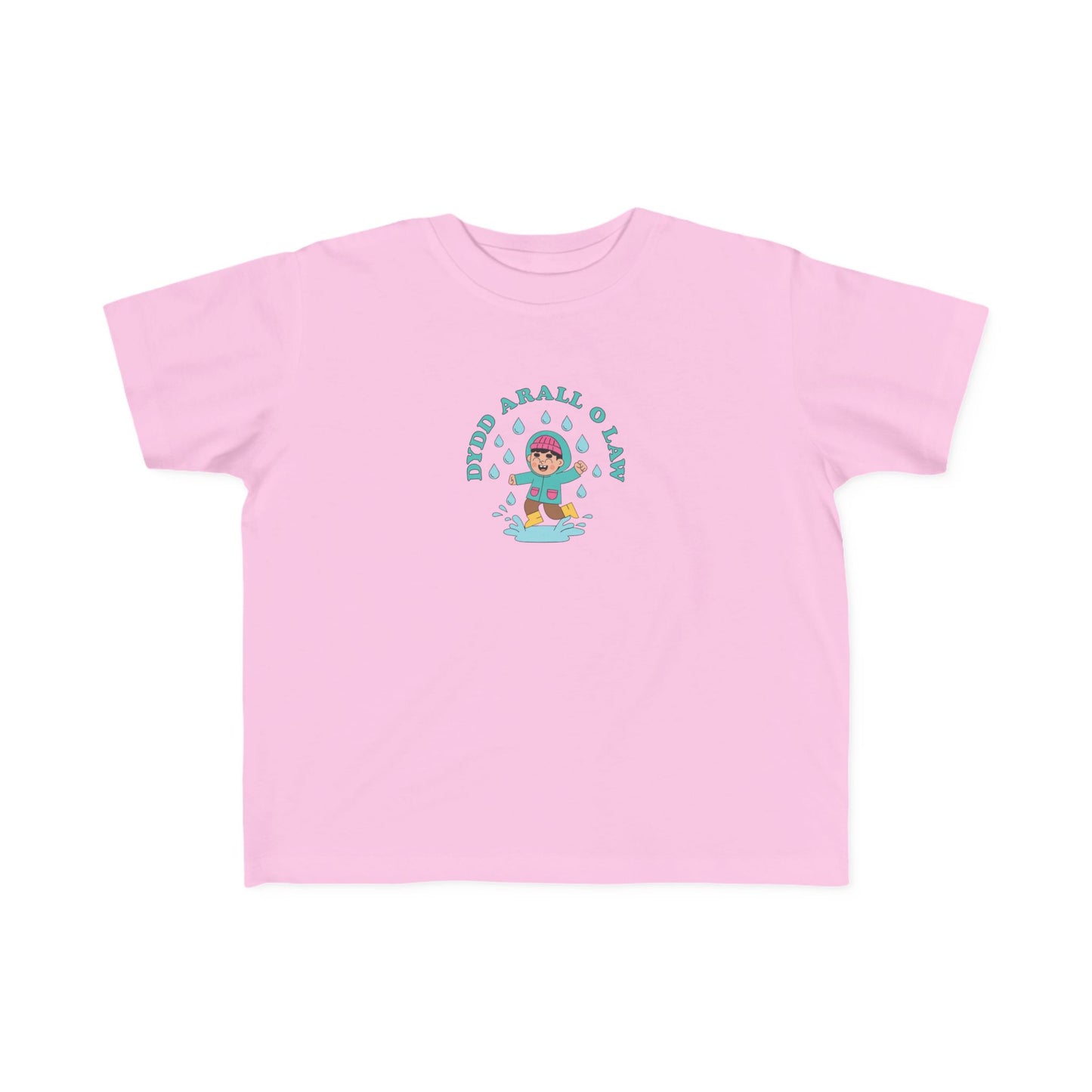 Toddler Rain T-shirt - 'Dydd Arall O Law'