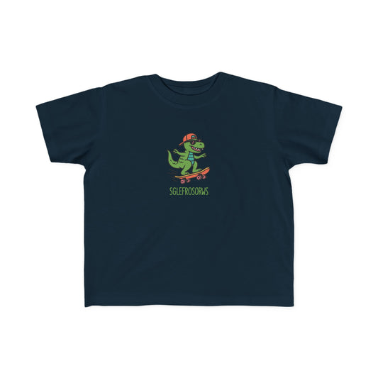 Toddler Dinosaur Skateboarding T-Shirt - 'Sglefrosorws'