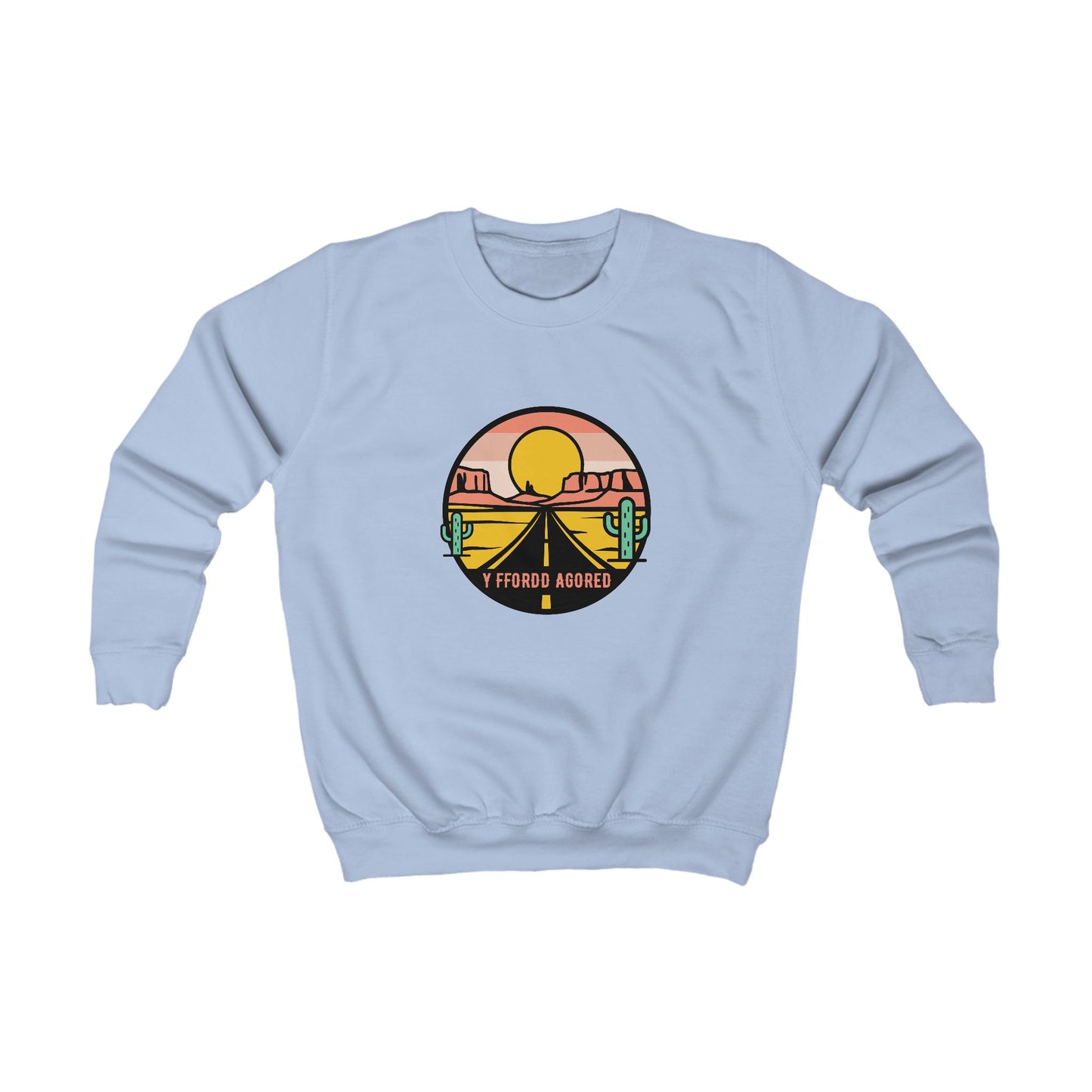 Kids Welsh Road Trip Sweatshirt — 'Y Ffordd Agored'