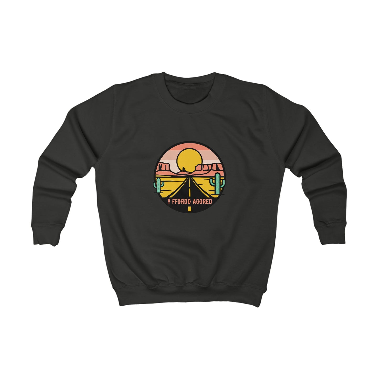 Kids Welsh Road Trip Sweatshirt — 'Y Ffordd Agored'