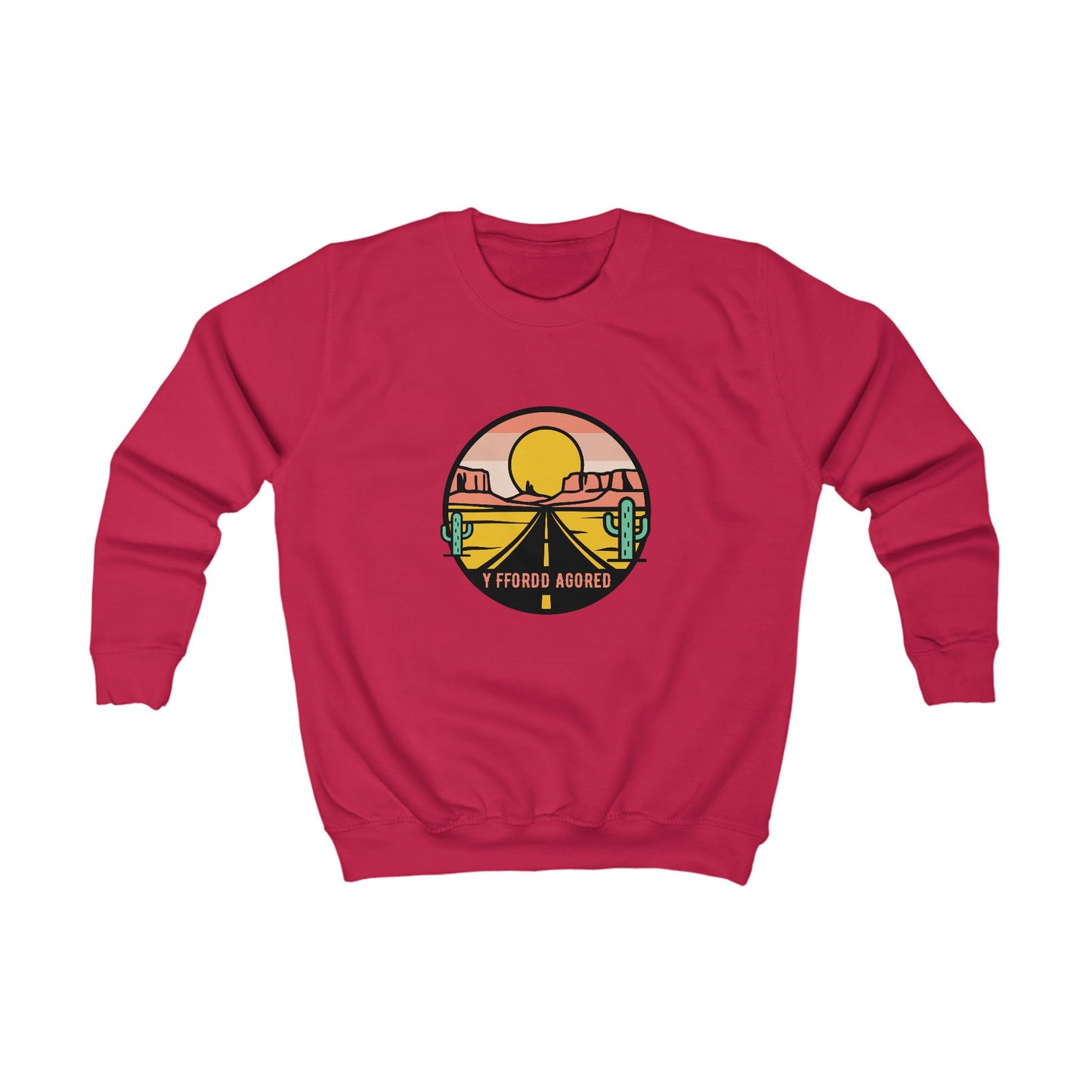 Kids Welsh Road Trip Sweatshirt — 'Y Ffordd Agored'