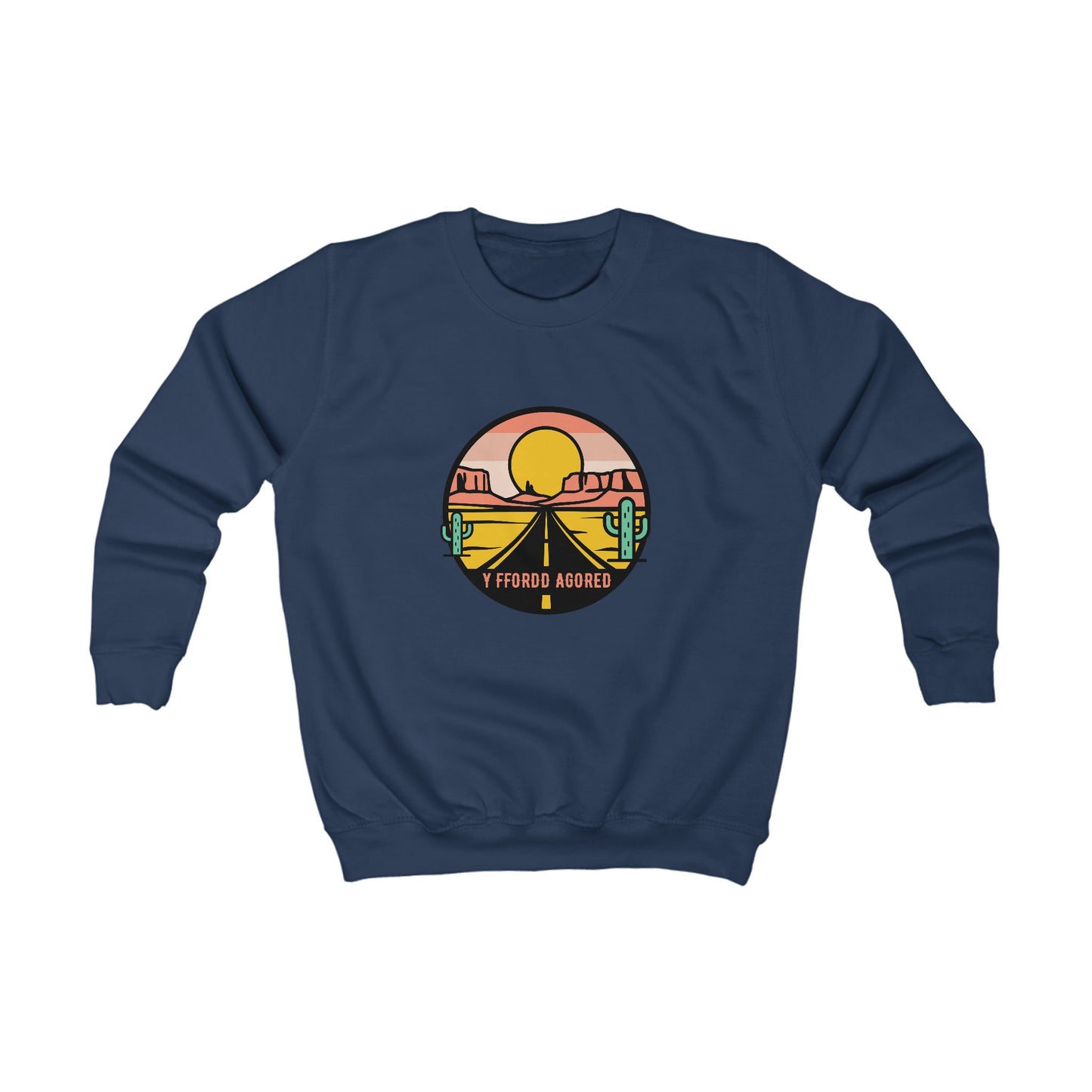 Kids Welsh Road Trip Sweatshirt — 'Y Ffordd Agored'