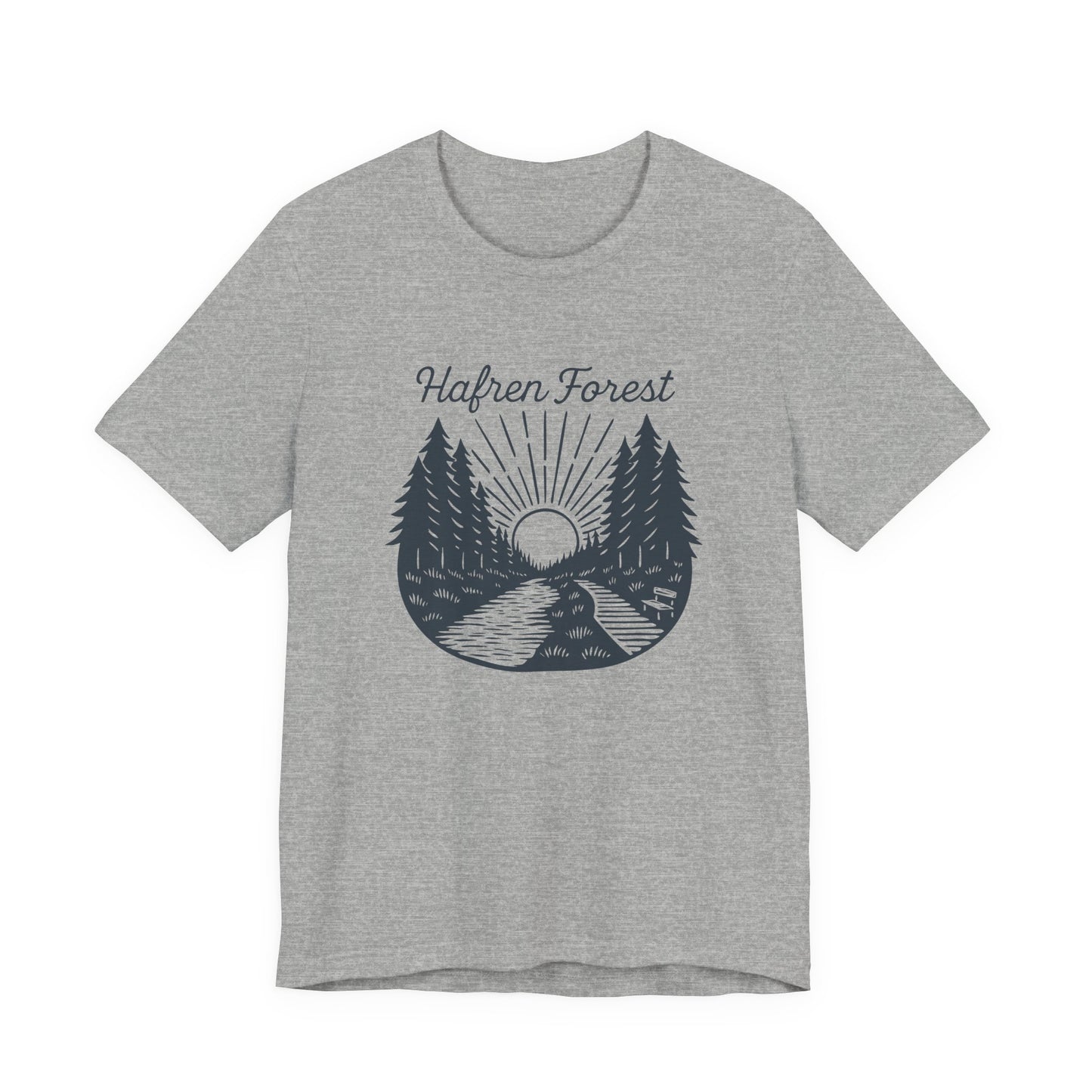 Hafren Forest T-Shirt (Unisex) — Vintage Forest Sunrise Double Sided Tee