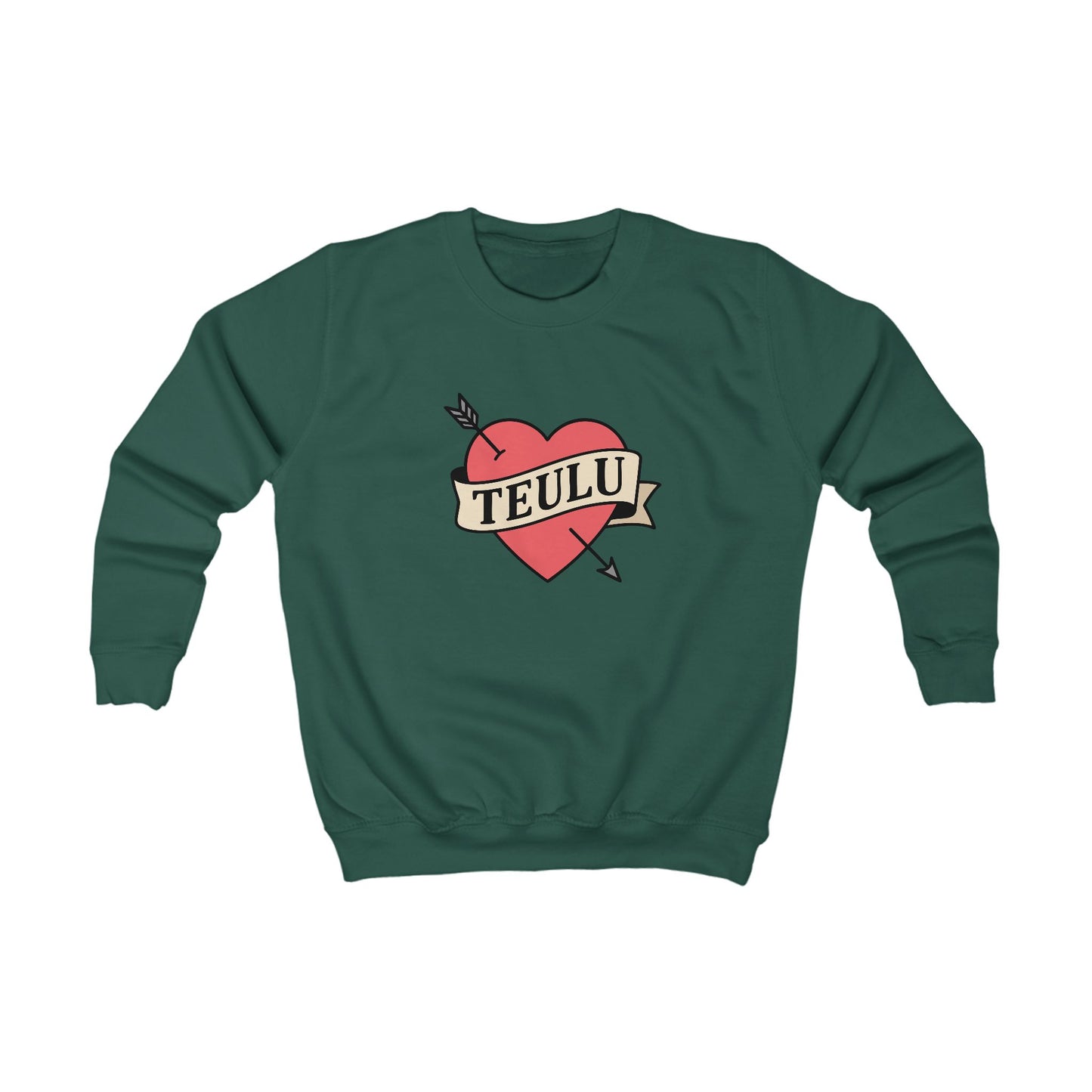 Kids 'Teulu' Jumper - Welsh Tattoo Design