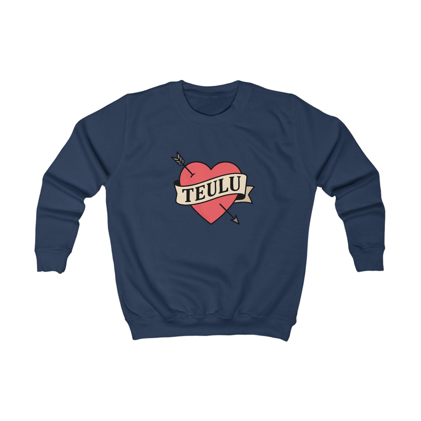 Kids 'Teulu' Jumper - Welsh Tattoo Design