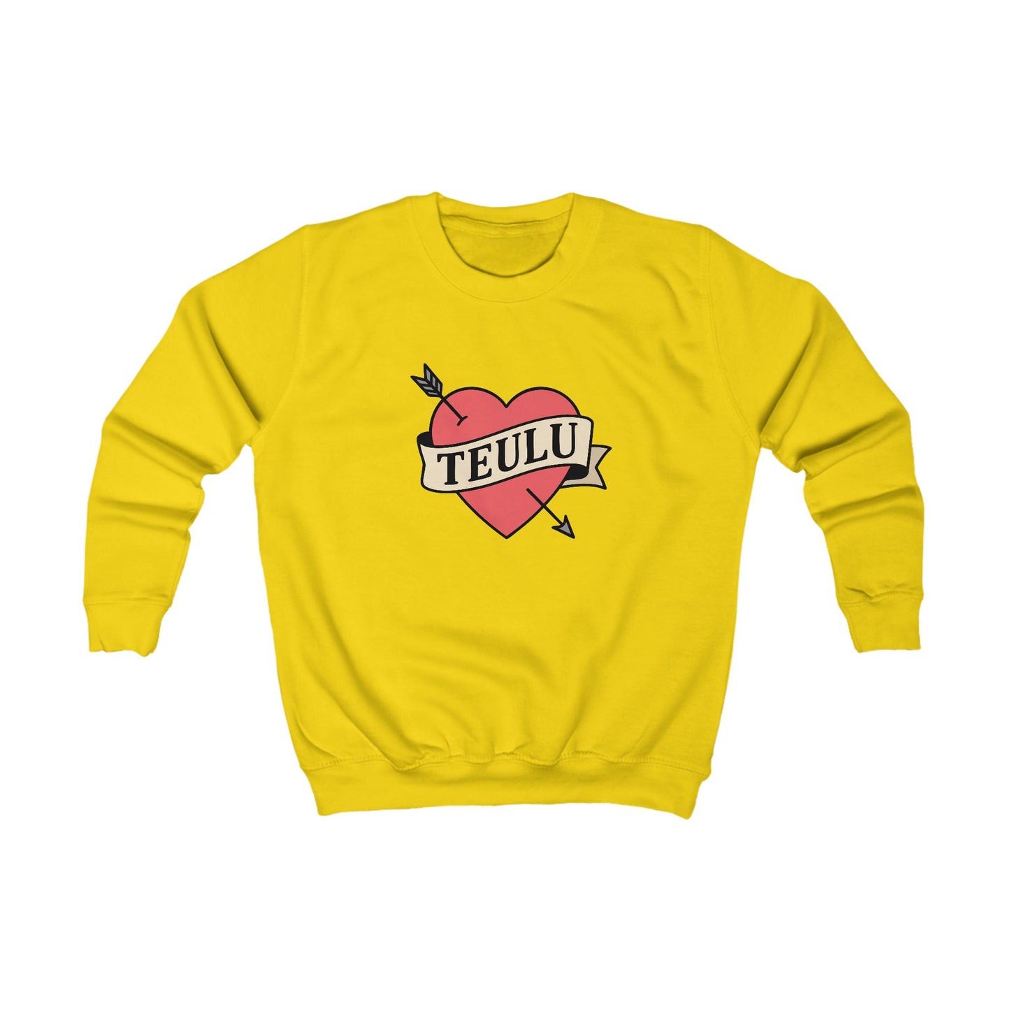 Kids 'Teulu' Jumper - Welsh Tattoo Design