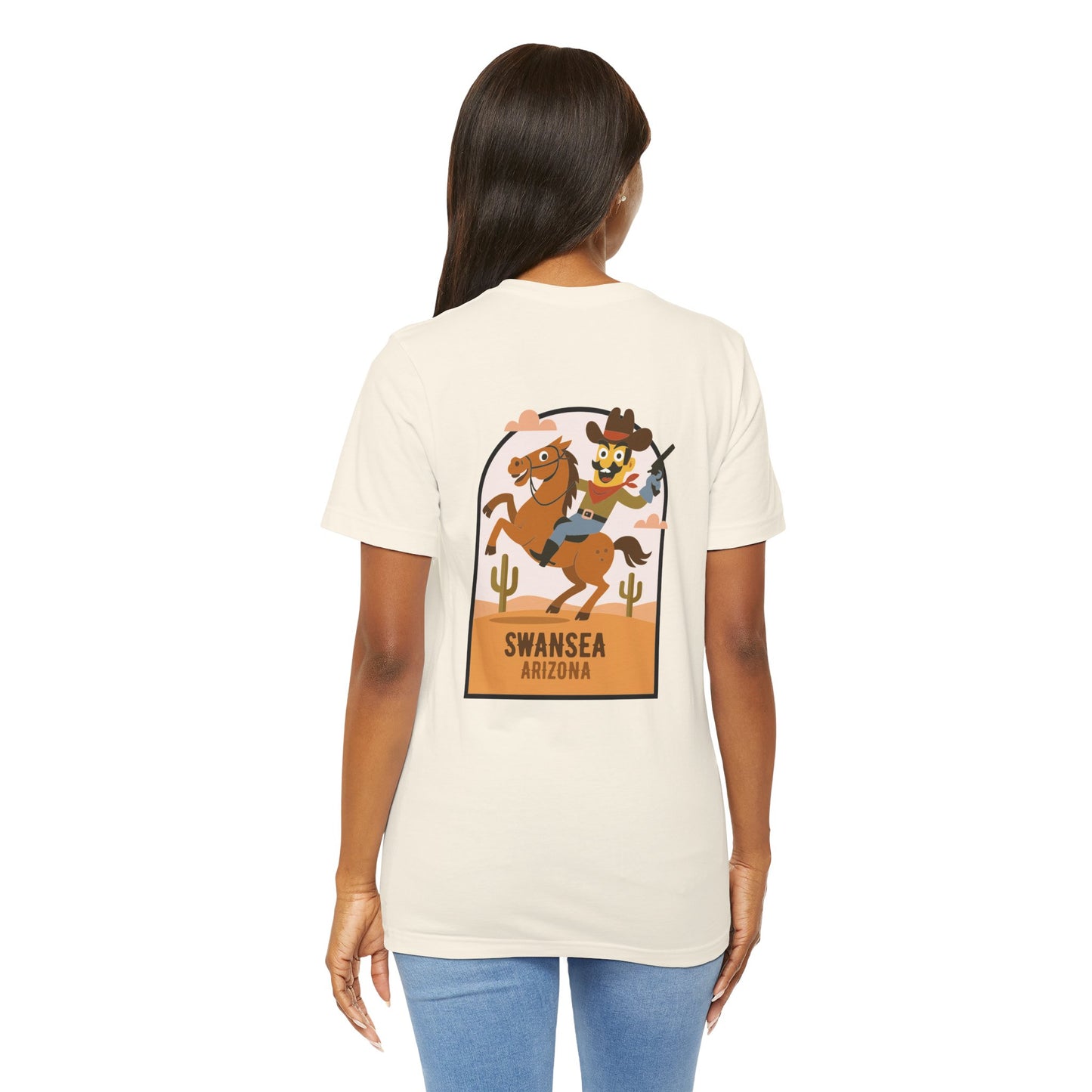 Swansea Arizona Cowboy Unisex Tee — Rodeo Western T‑Shirt (Double Sided)