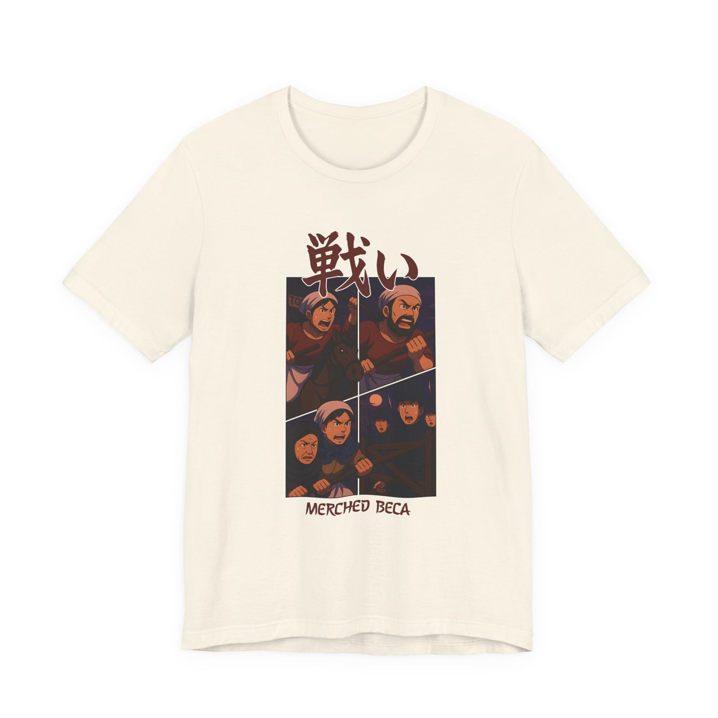 Merched Beca (Rebecca Riots) Anime Battle Unisex T‑Shirt – '戦い'