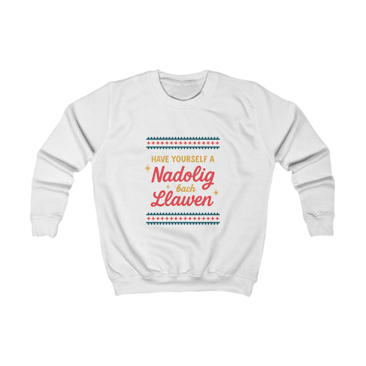 Kids Welsh Christmas Jumper  'Have Yourself A Nadolig Bach Llawen'