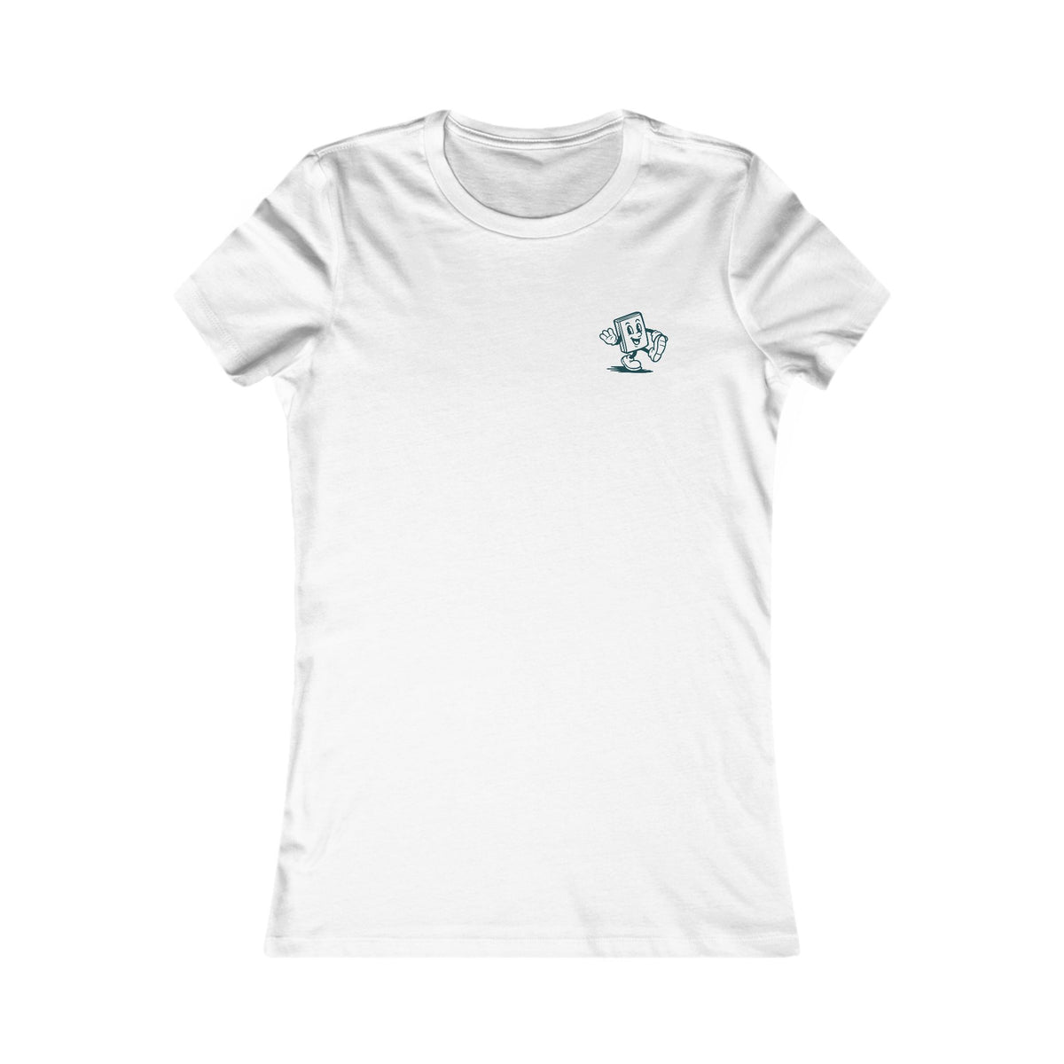 Women's Hay-on-Wye Retro Book Slim Fit Tee - Vintage Town Illustration (Double Sided)