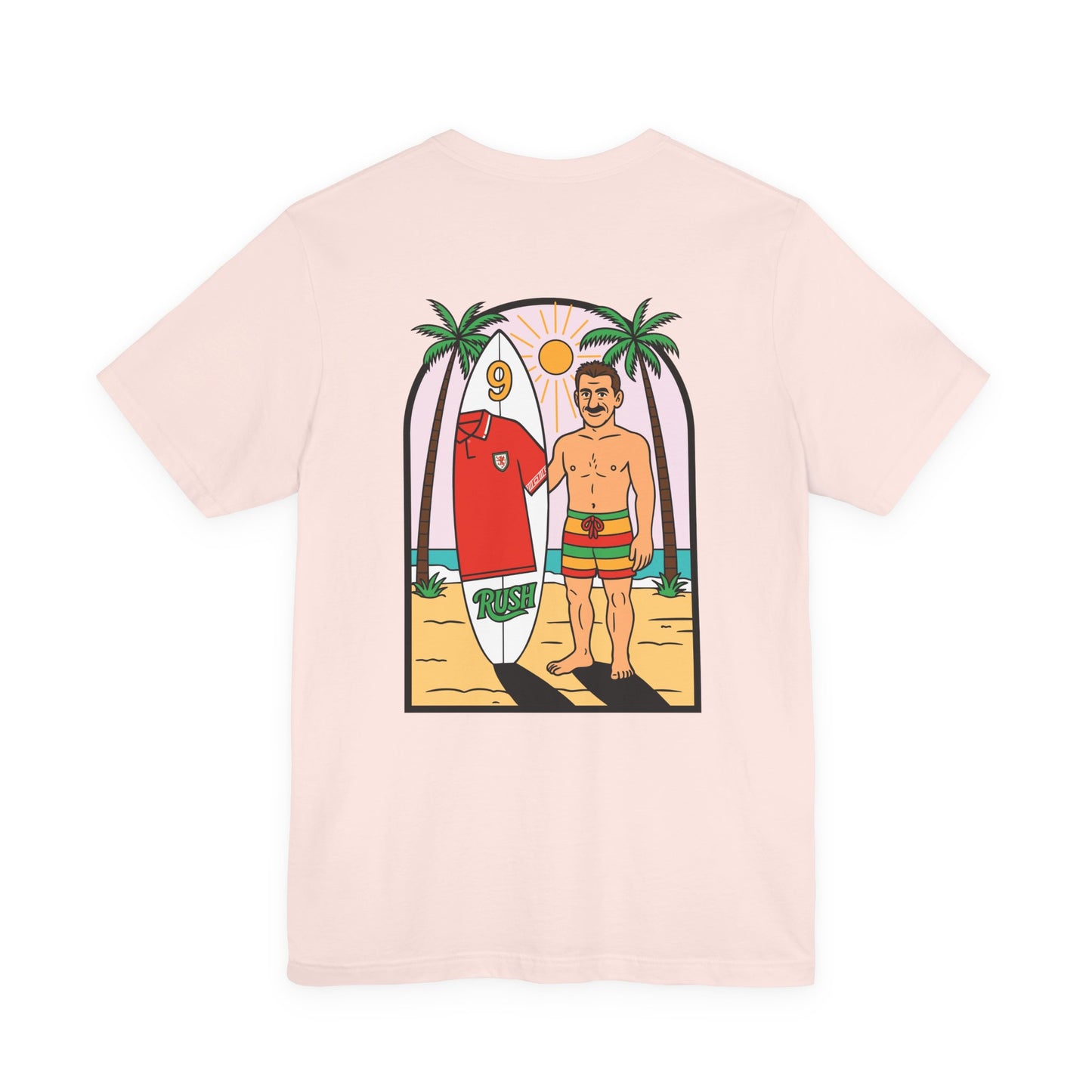 Ian Rush Surf T-Shirt (Unisex) - Wales 90s Kit Football Shirt (Double Sided)