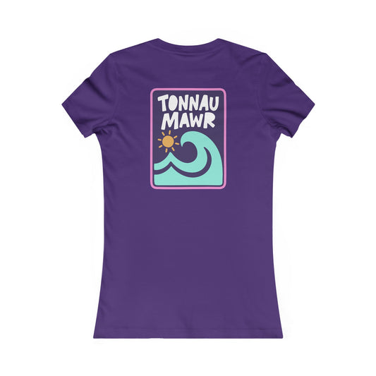 Women's Beach T-Shirt — 'Tonnau Mawr' Wave Graphic