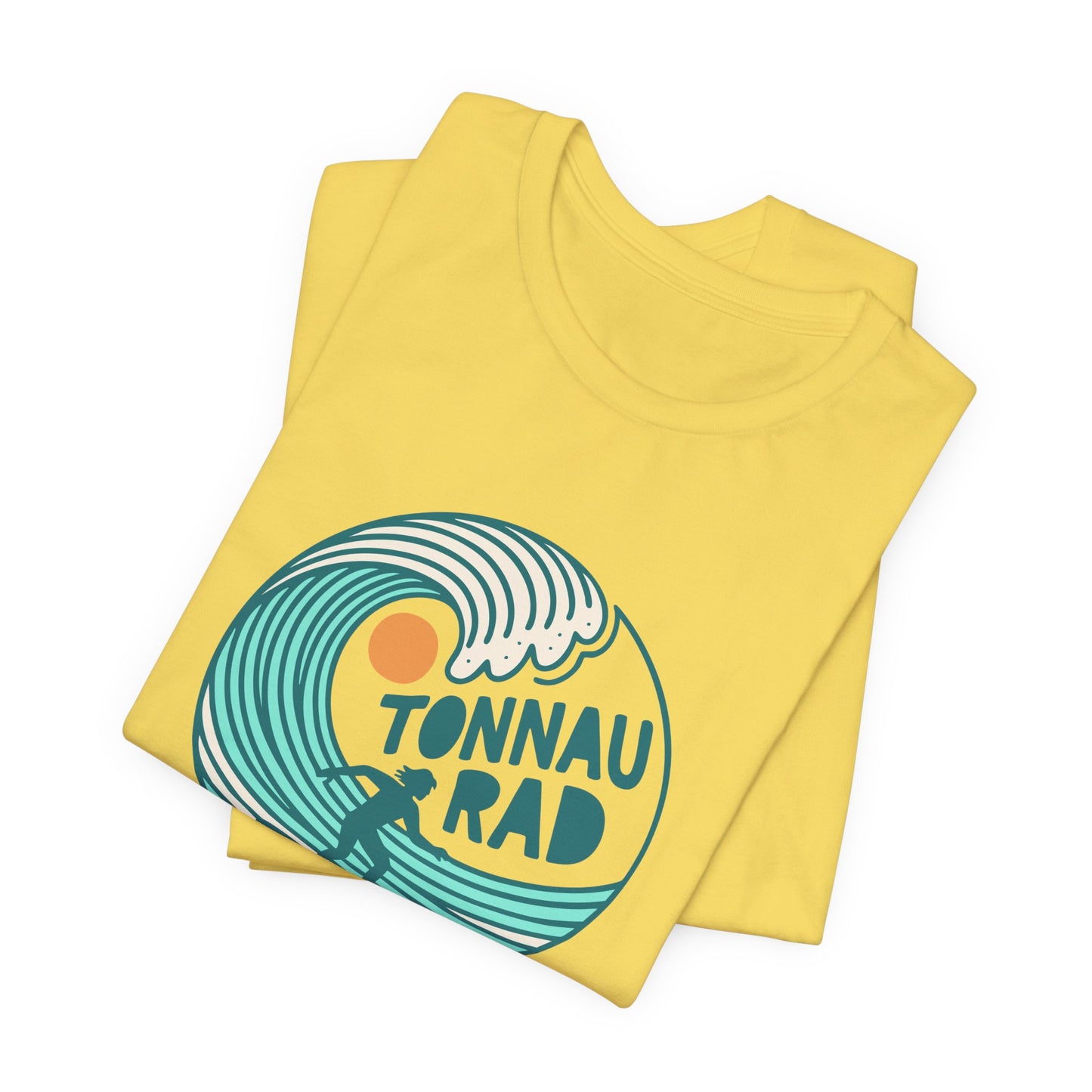 Welsh Surf T-Shirt - 'Tonnau Rad' Retro Wave Surfing Tee (Unisex)