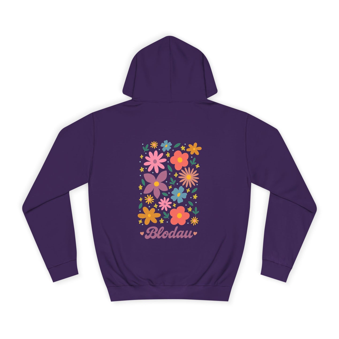 Retro Floral 'Blodau' Unisex Hoodie (Double Sided)