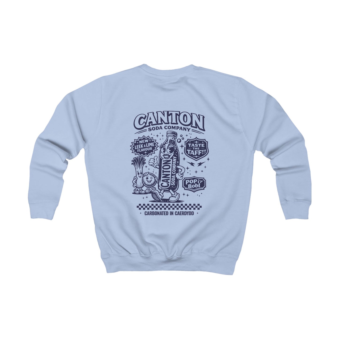 Kids Soda Pop Sweatshirt - Canton Soda Co Retro Drinks Jumper (Double Sided)