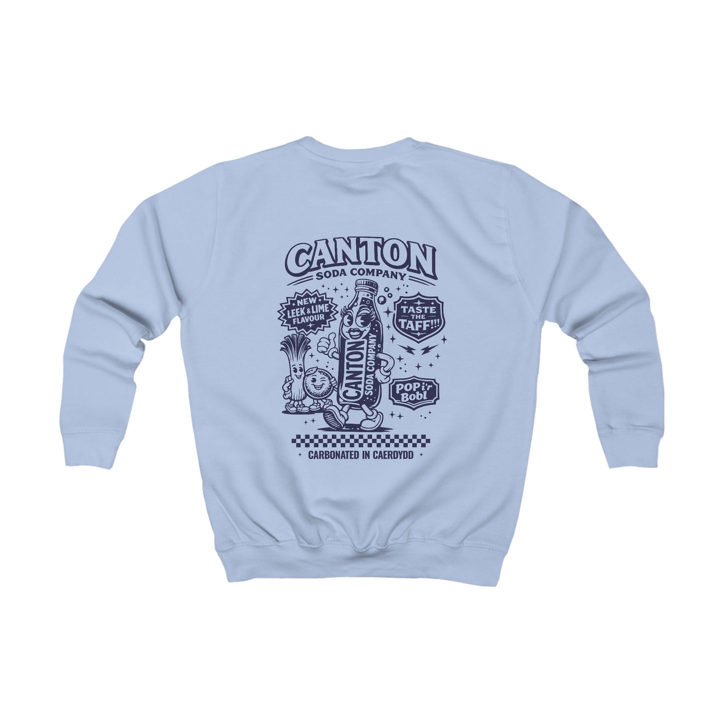 Kids Soda Pop Sweatshirt - Canton Soda Co Retro Drinks Jumper (Double Sided)