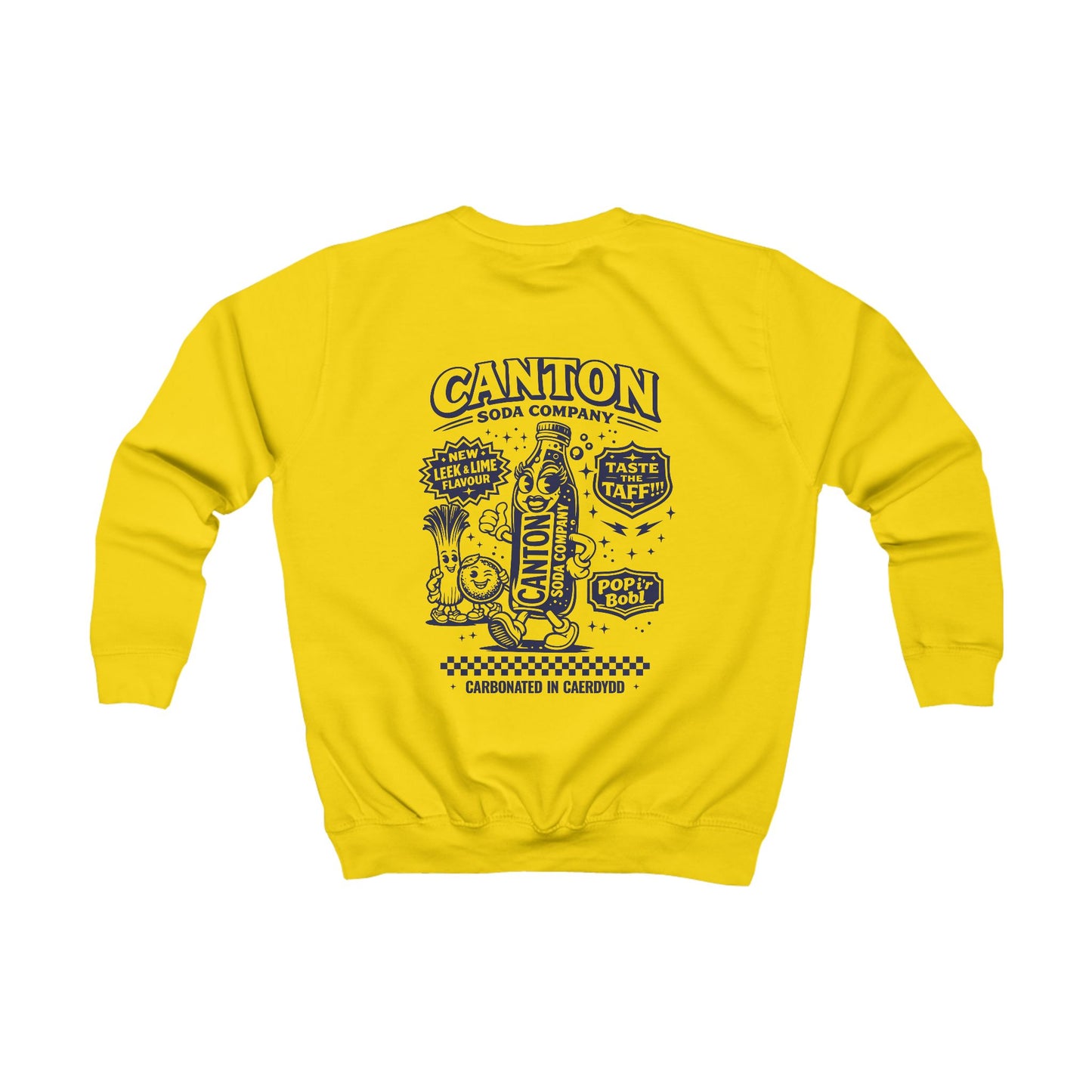 Kids Soda Pop Sweatshirt - Canton Soda Co Retro Drinks Jumper (Double Sided)