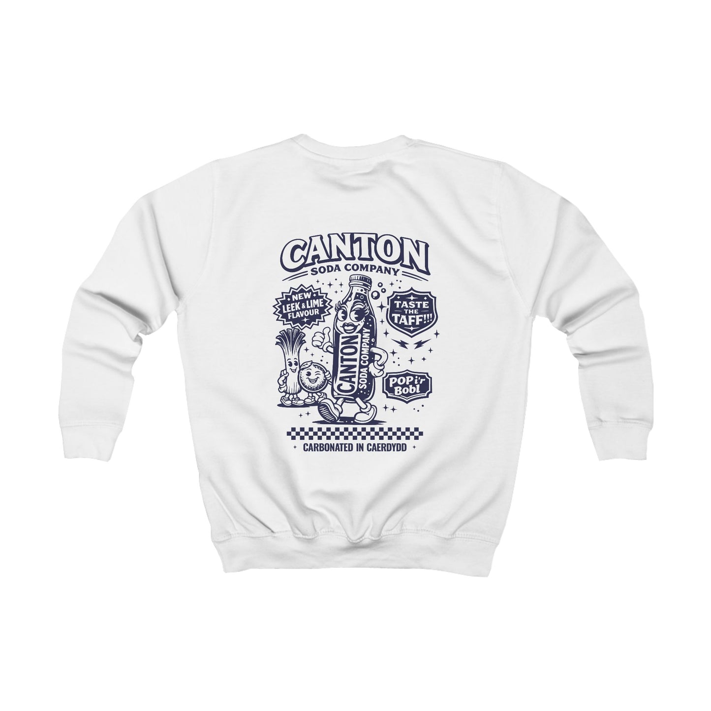 Kids Soda Pop Sweatshirt - Canton Soda Co Retro Drinks Jumper (Double Sided)