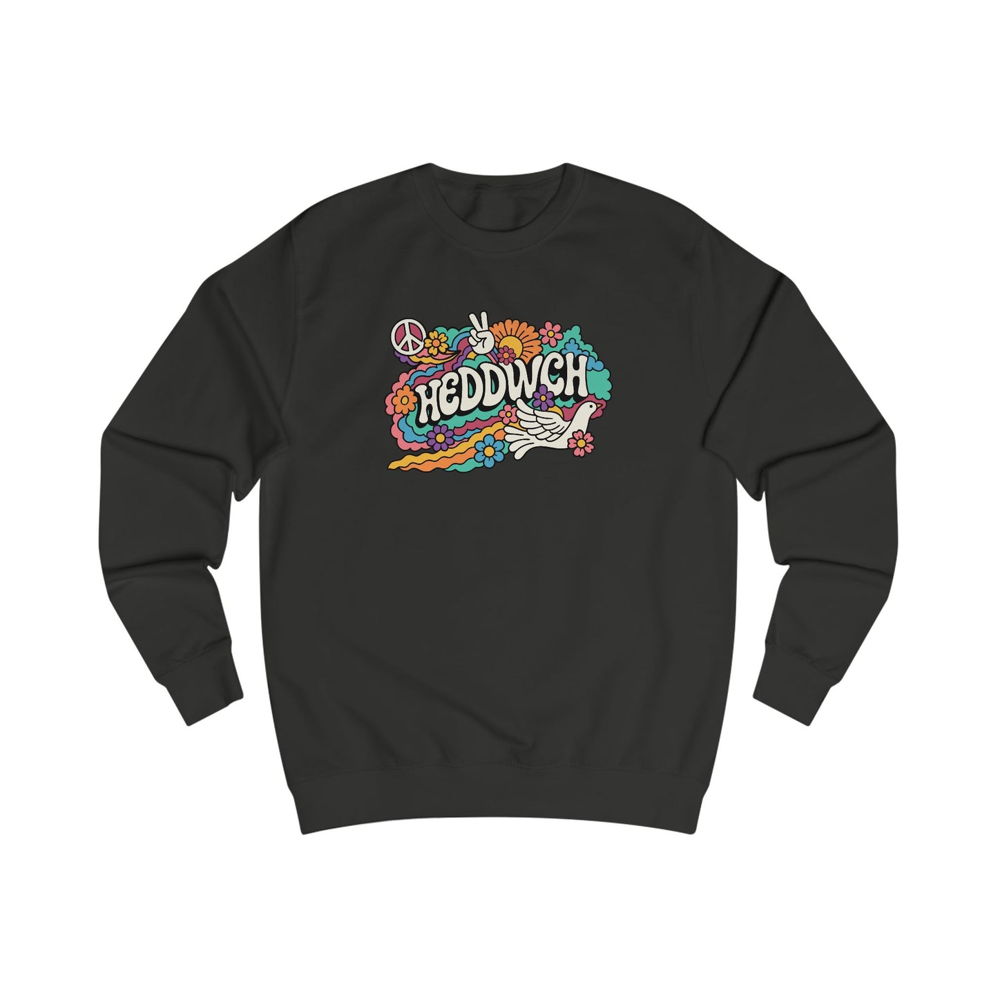 Retro Peace Unisex Jumper - 'Heddwch'
