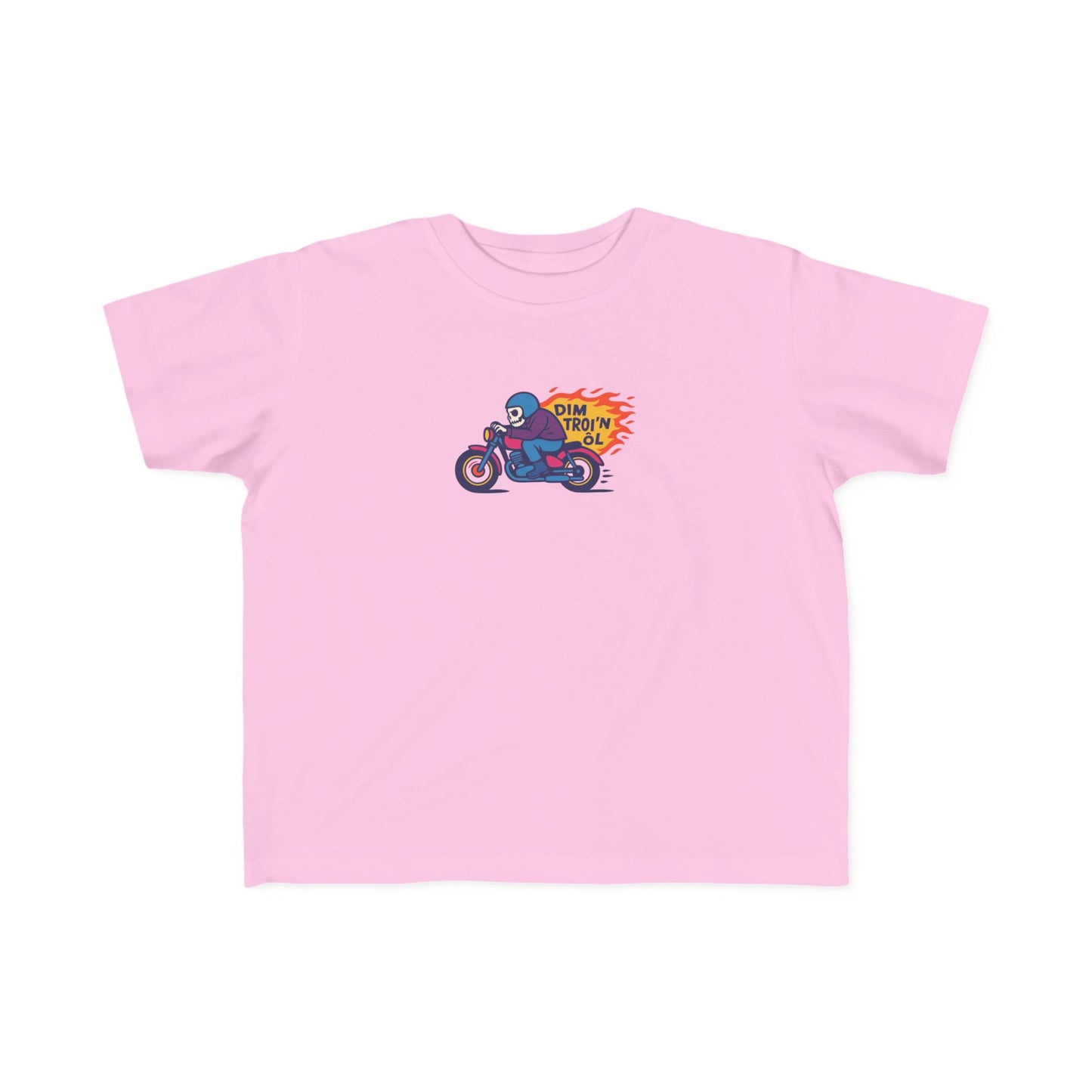 Toddler Skeleton Motorbike T-Shirt - 'Dim Troi'n ôl'