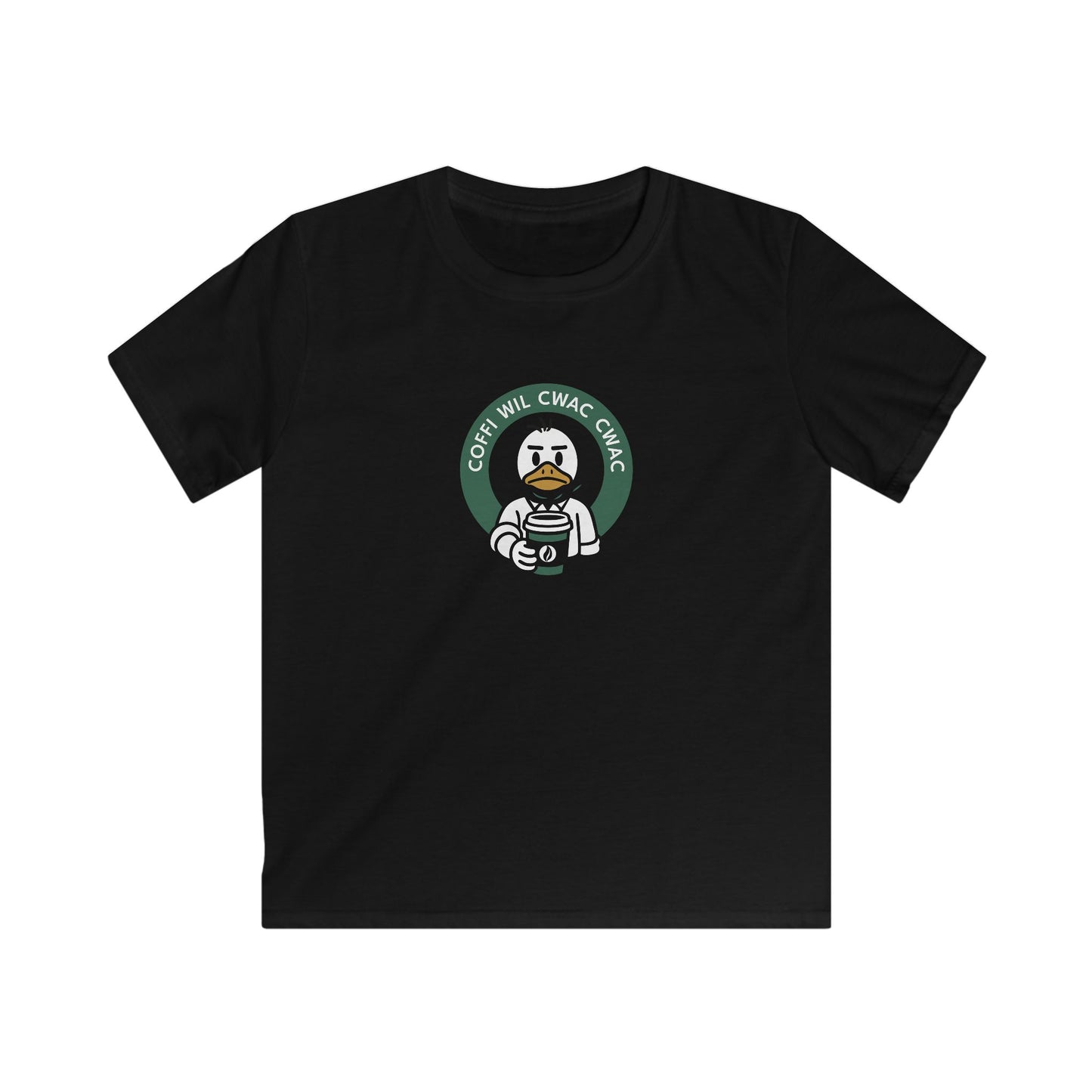 Kids 'Coffi Wil Cwac Cwac' Retro Coffee T-Shirt