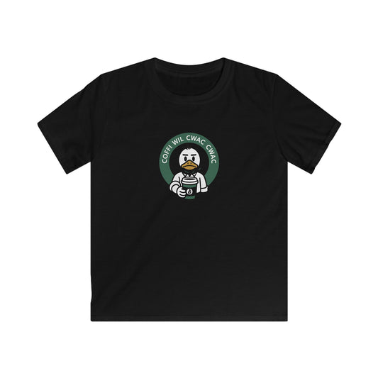 Kids 'Coffi Wil Cwac Cwac' Retro Coffee T-Shirt
