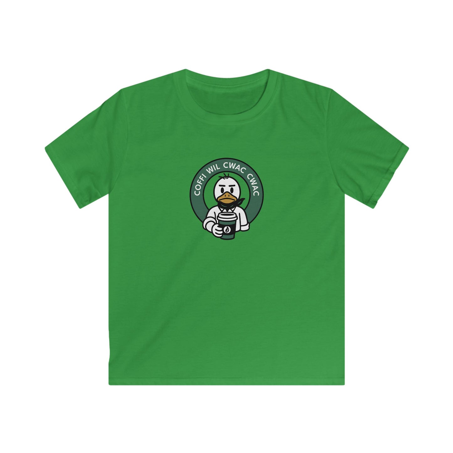 Kids 'Coffi Wil Cwac Cwac' Retro Coffee T-Shirt