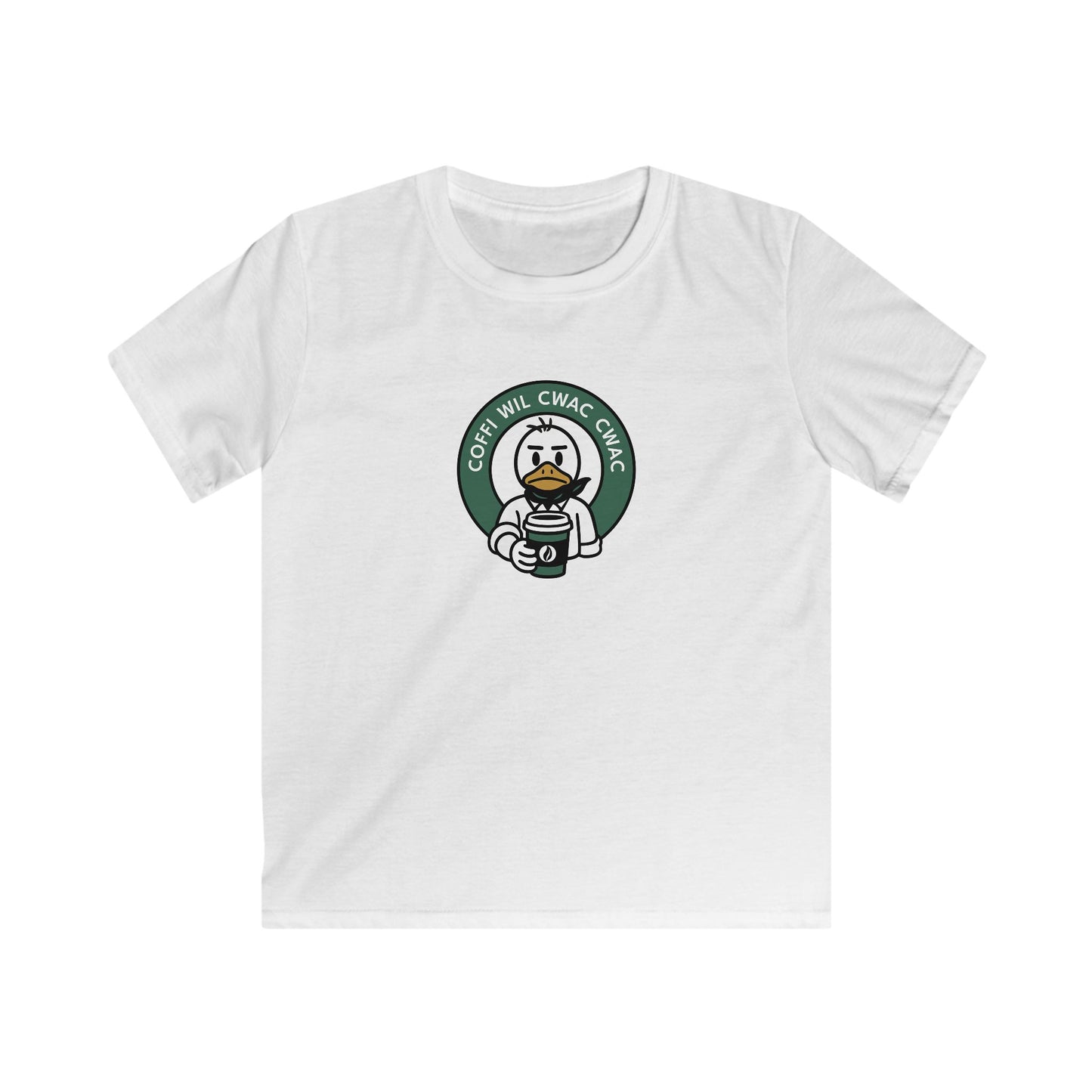 Kids 'Coffi Wil Cwac Cwac' Retro Coffee T-Shirt