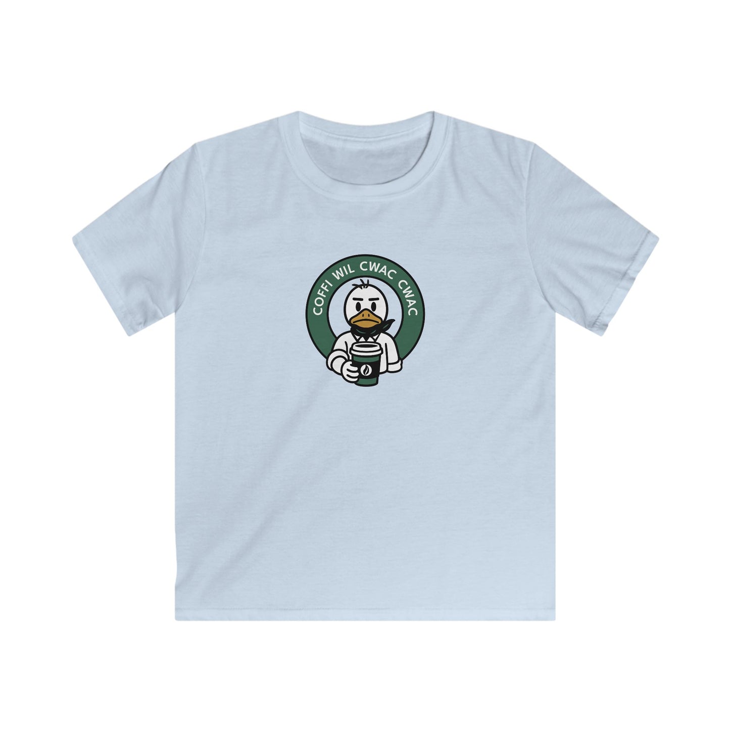 Kids 'Coffi Wil Cwac Cwac' Retro Coffee T-Shirt